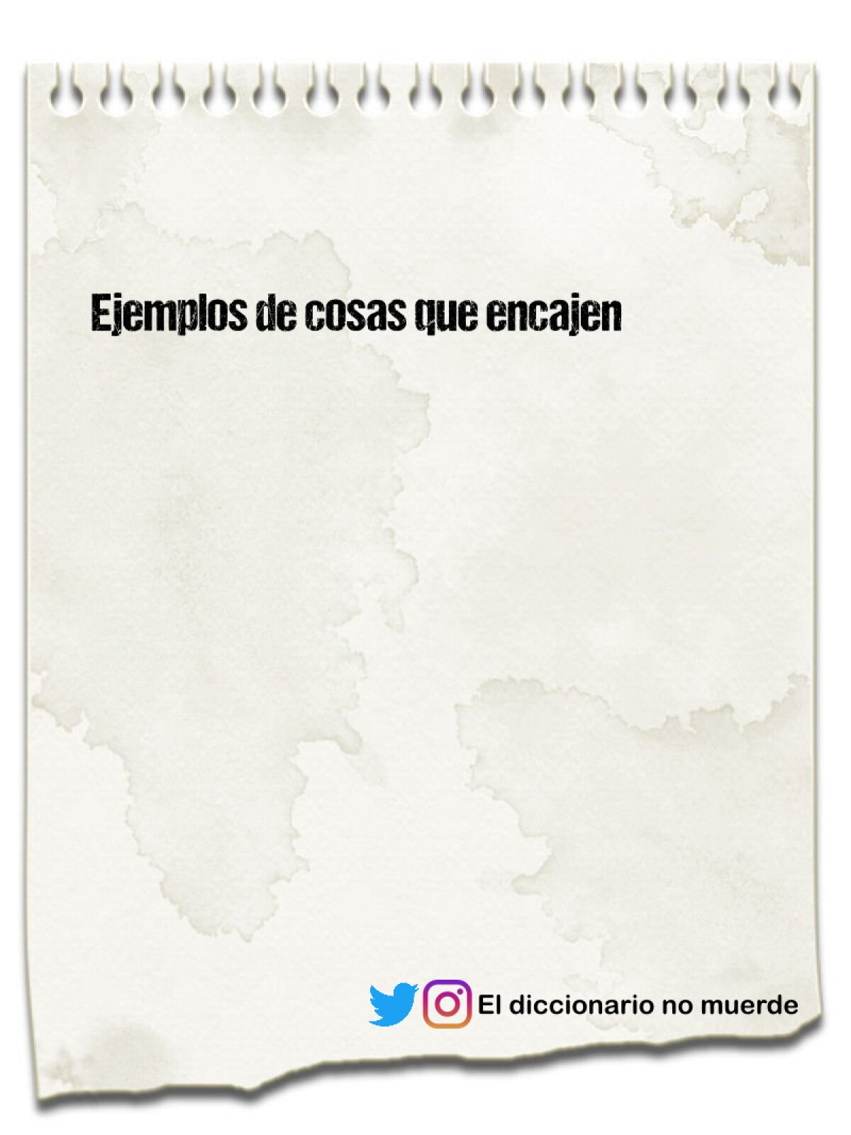 Ejemplos de cosas que encajen