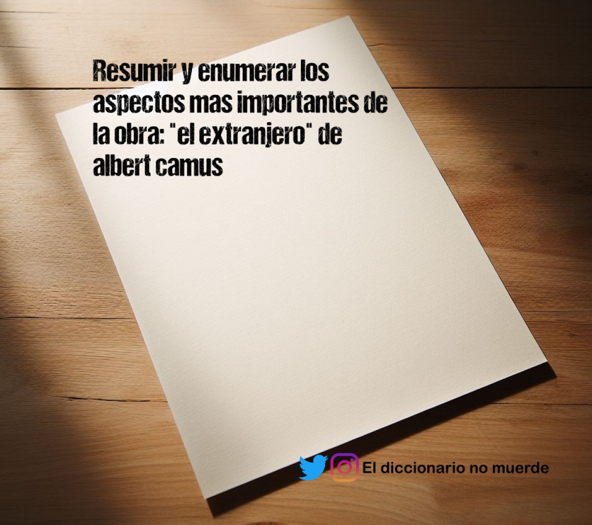 Resumir y enumerar los aspectos mas importantes de la obra: "el extranjero" de albert camus