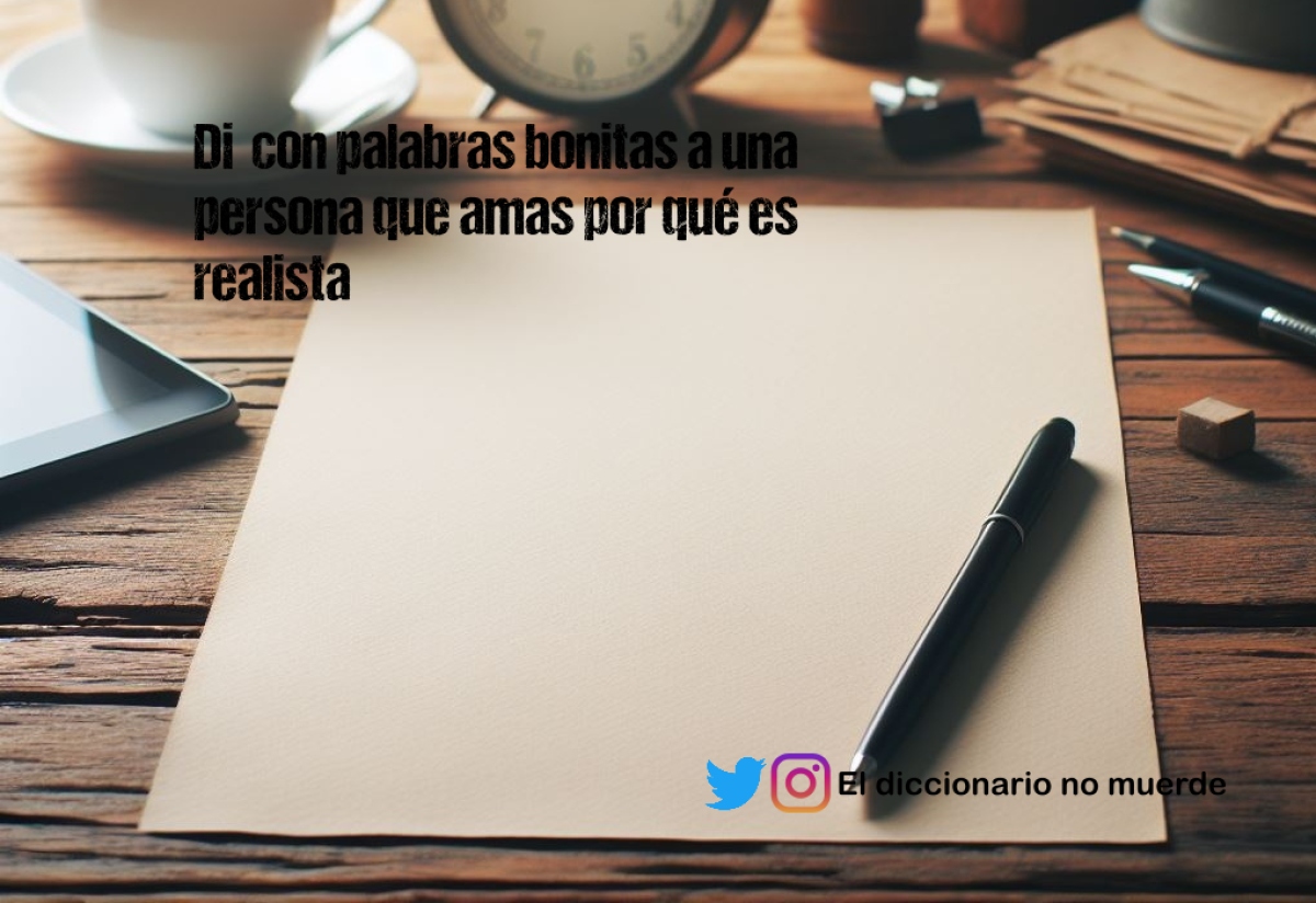 Di  con palabras bonitas a una persona que amas por qué es realista