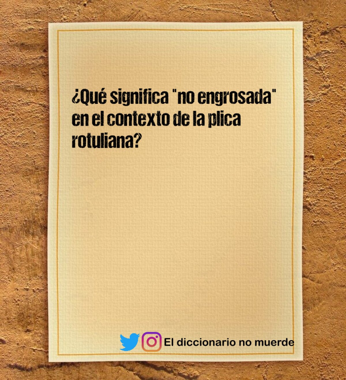 ¿Qué significa "no engrosada" en el contexto de la plica rotuliana?