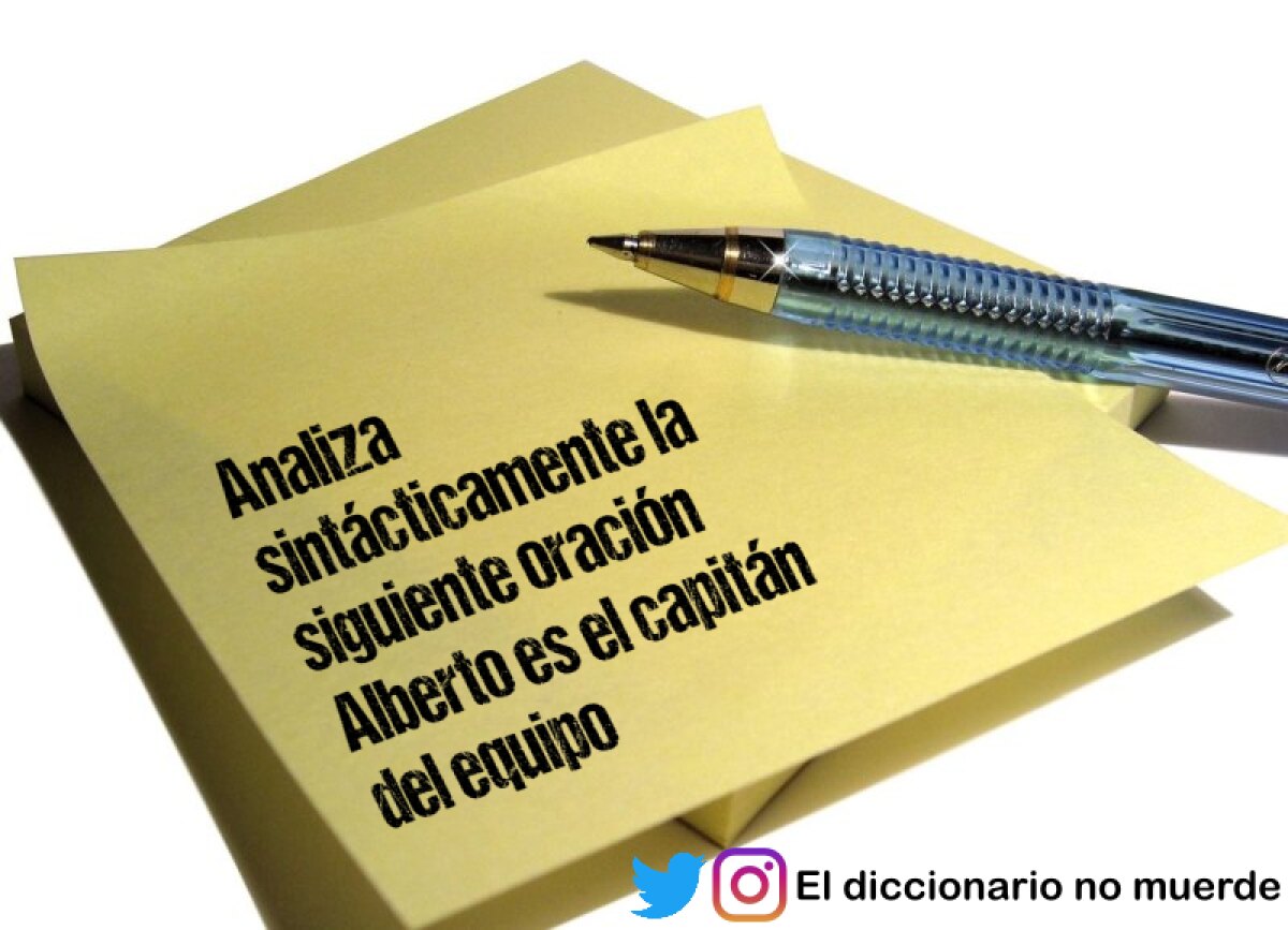 Analiza sintácticamente la  siguiente oración 
Alberto es el capitán del equipo