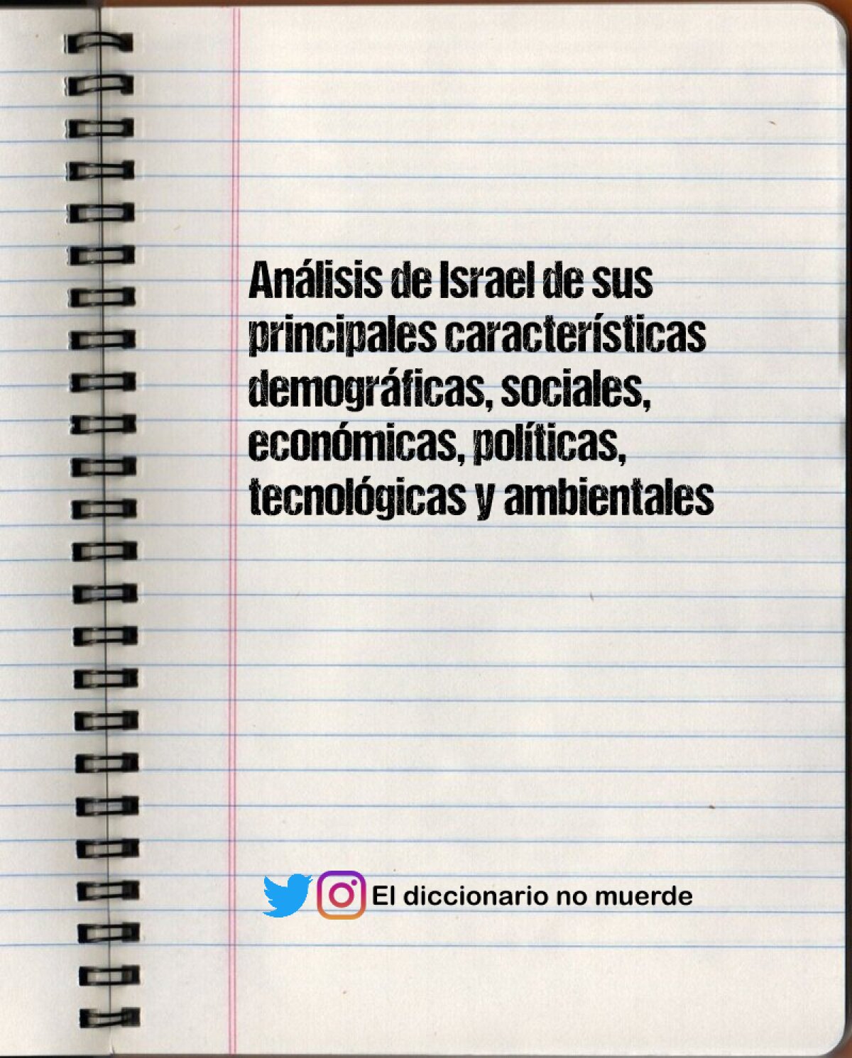 Análisis de Israel de sus principales características demográficas, sociales, económicas, políticas, tecnológicas y ambientales