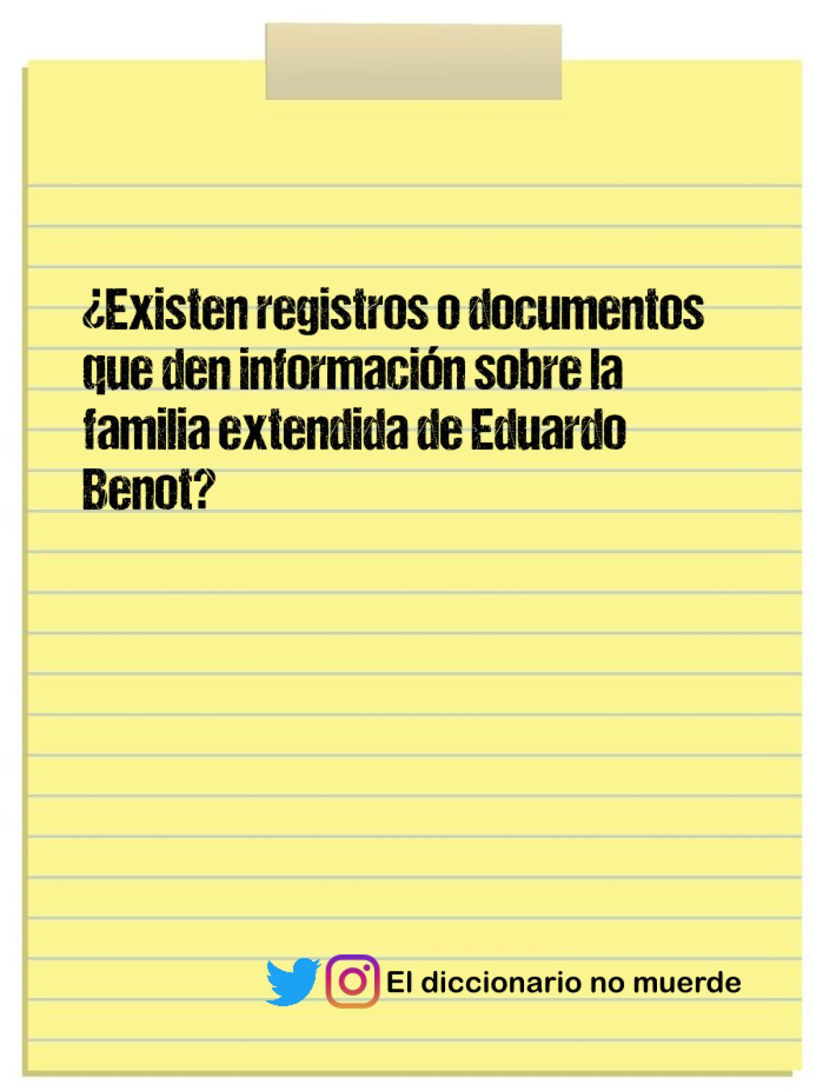 ¿Existen registros o documentos que den información sobre la familia extendida de Eduardo Benot?