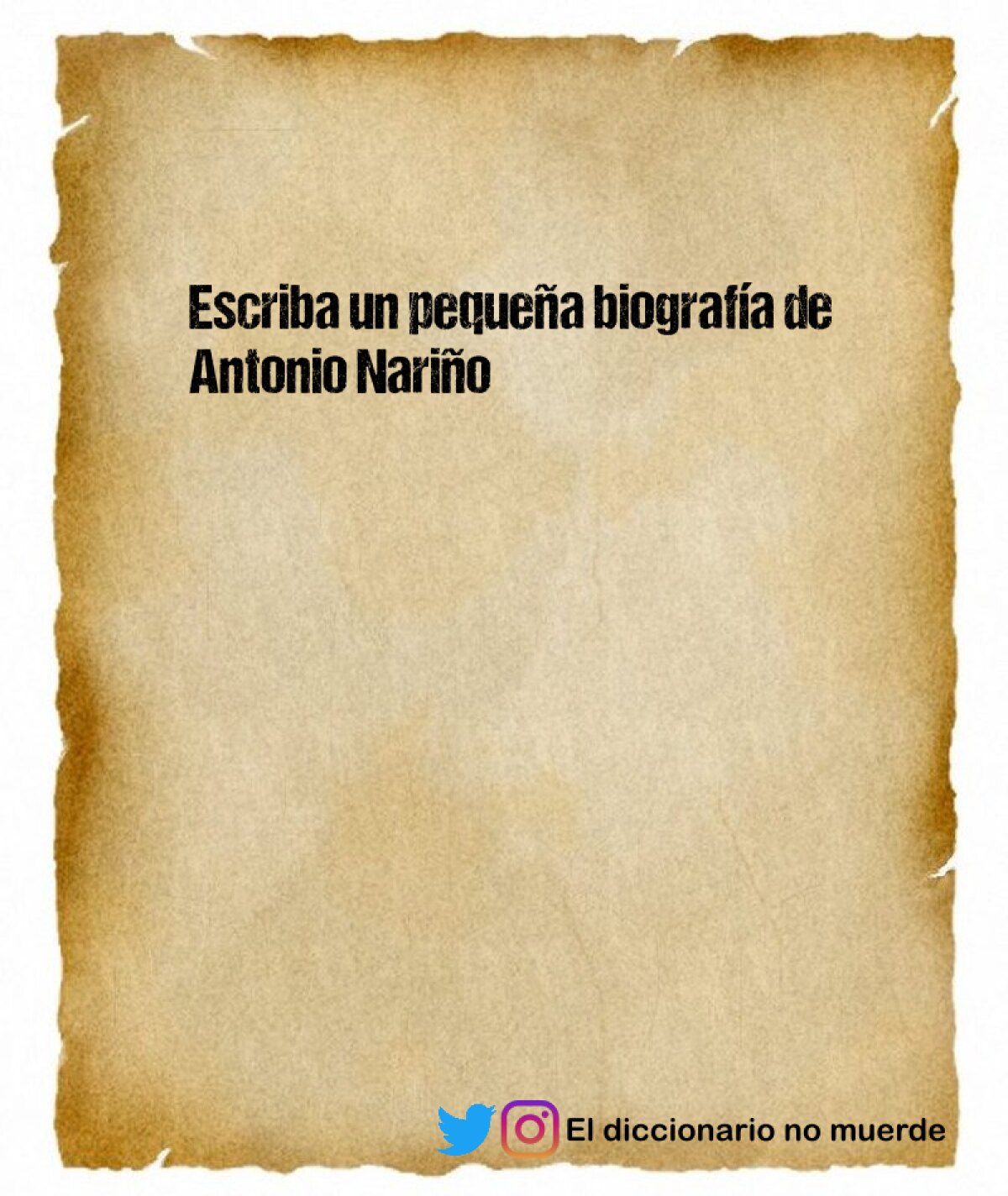 Escriba un pequeña biografía de Antonio Nariño