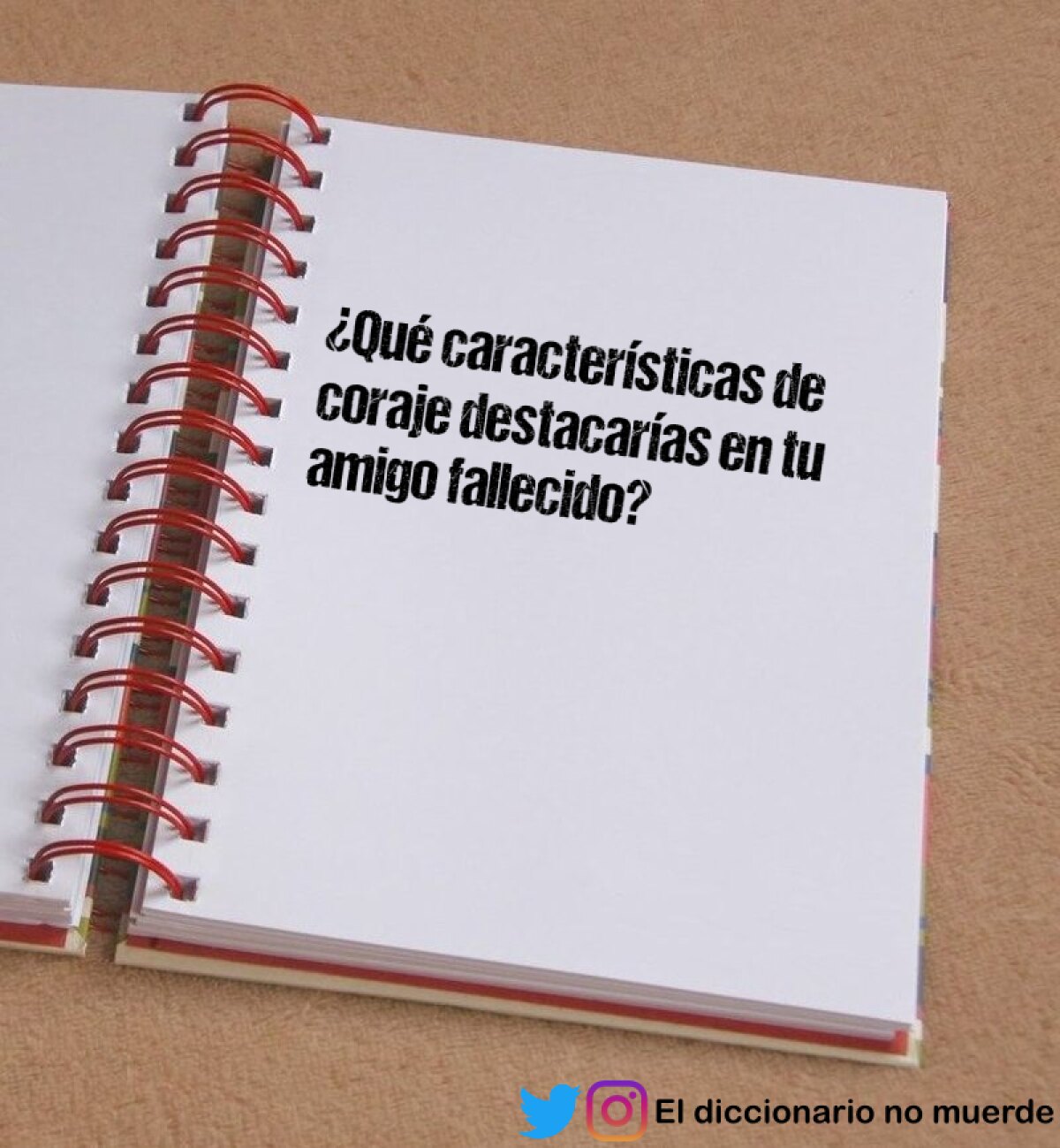 ¿Qué características de coraje destacarías en tu amigo fallecido?