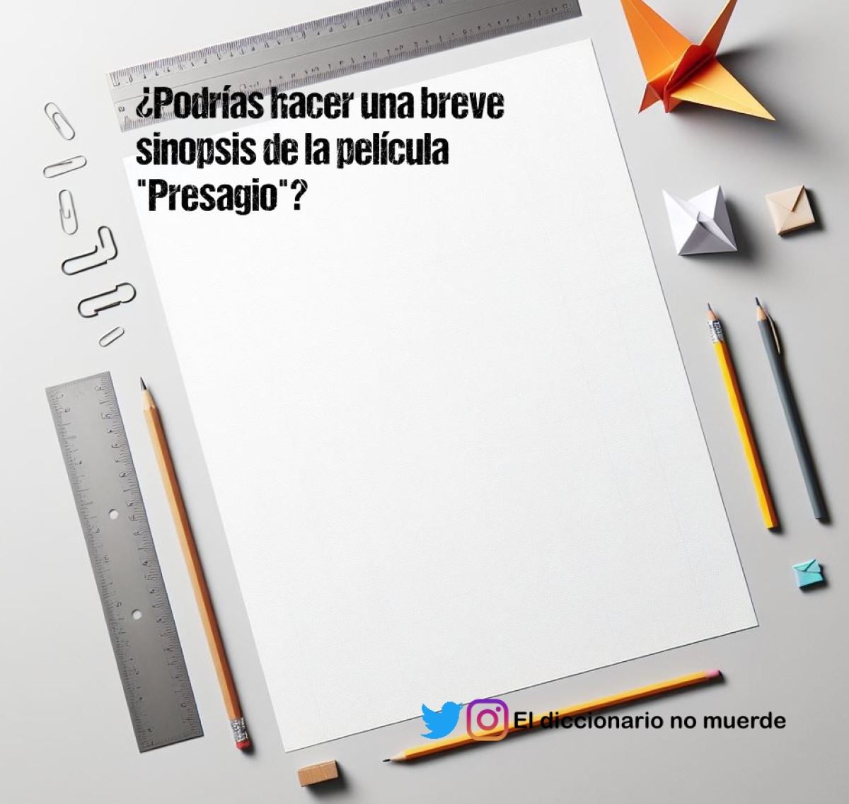 ¿Podrías hacer una breve sinopsis de la película "Presagio"?