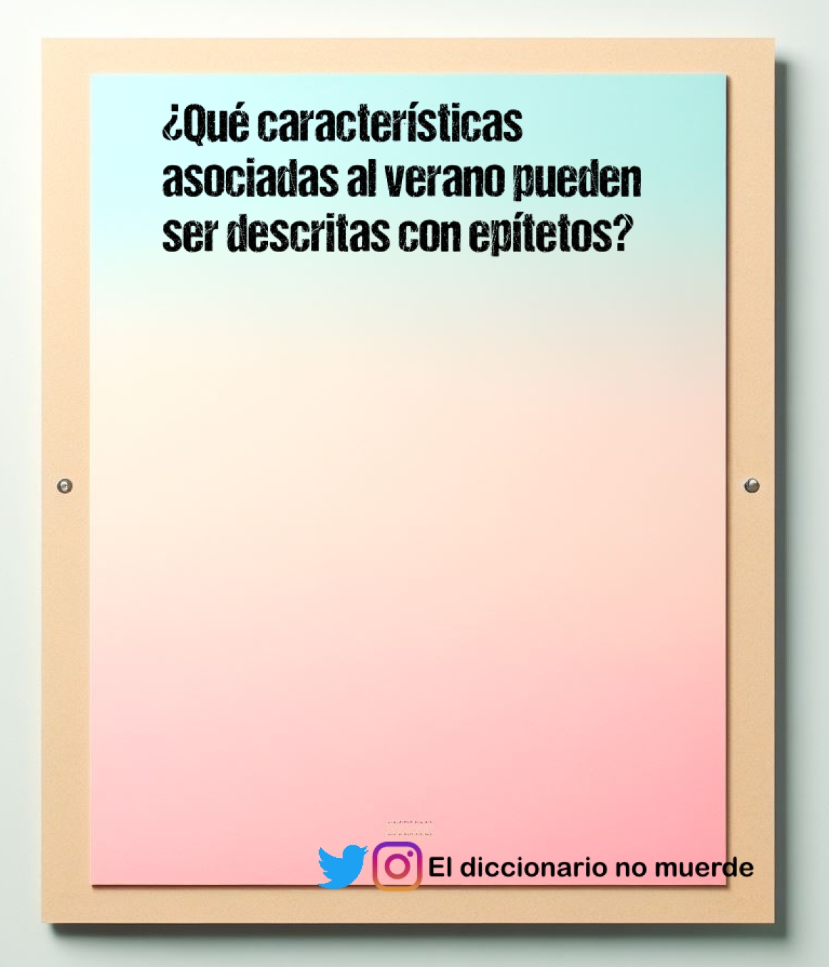 ¿Qué características asociadas al verano pueden ser descritas con epítetos?
