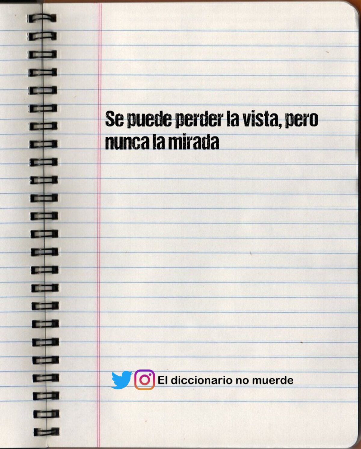 Se puede perder la vista, pero nunca la mirada