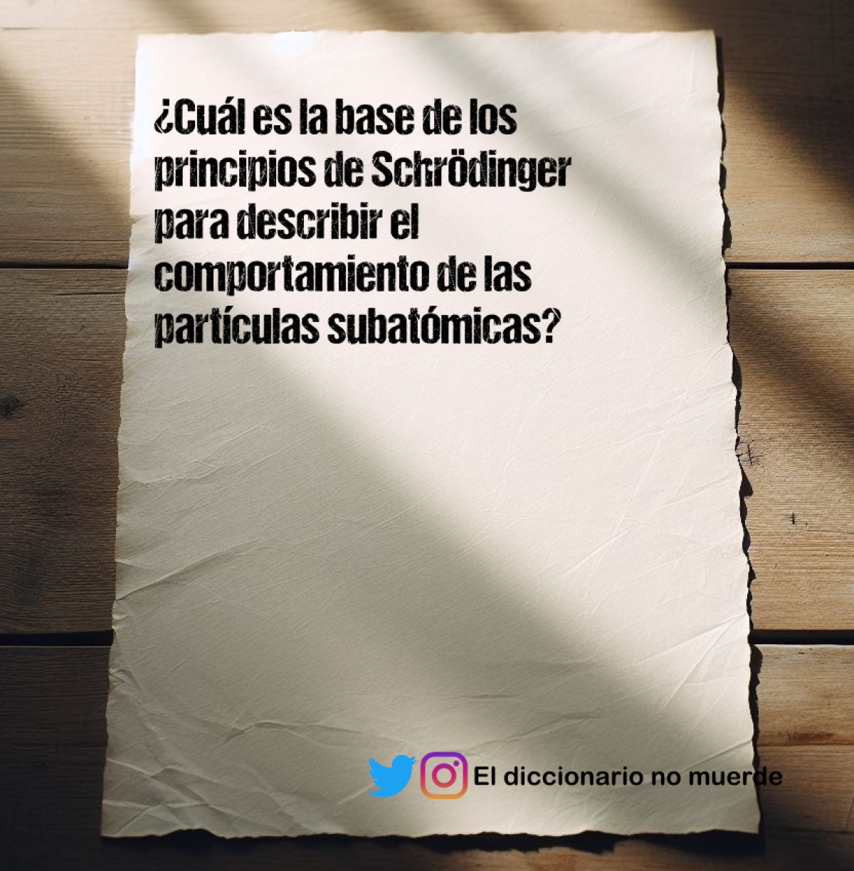 ¿Cuál es la base de los principios de Schrödinger para describir el comportamiento de las partículas subatómicas?