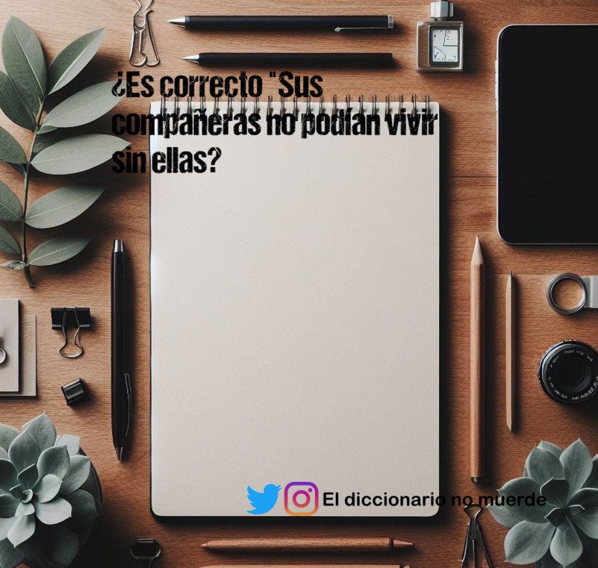 ¿Es correcto "Sus compañeras no podían vivir sin ellas?