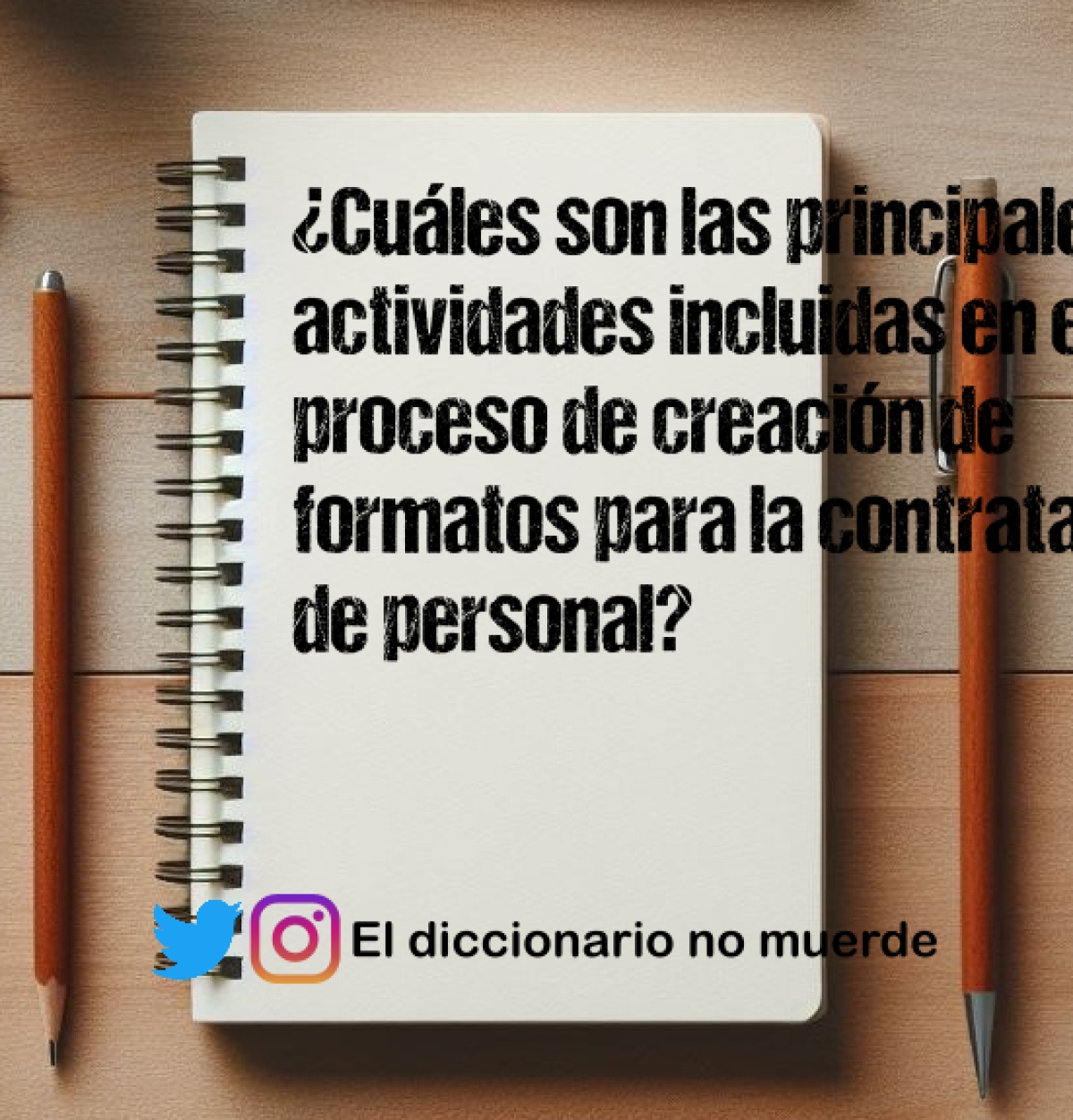 ¿Cuáles son las principales actividades incluidas en el proceso de creación de formatos para la contratación de personal?