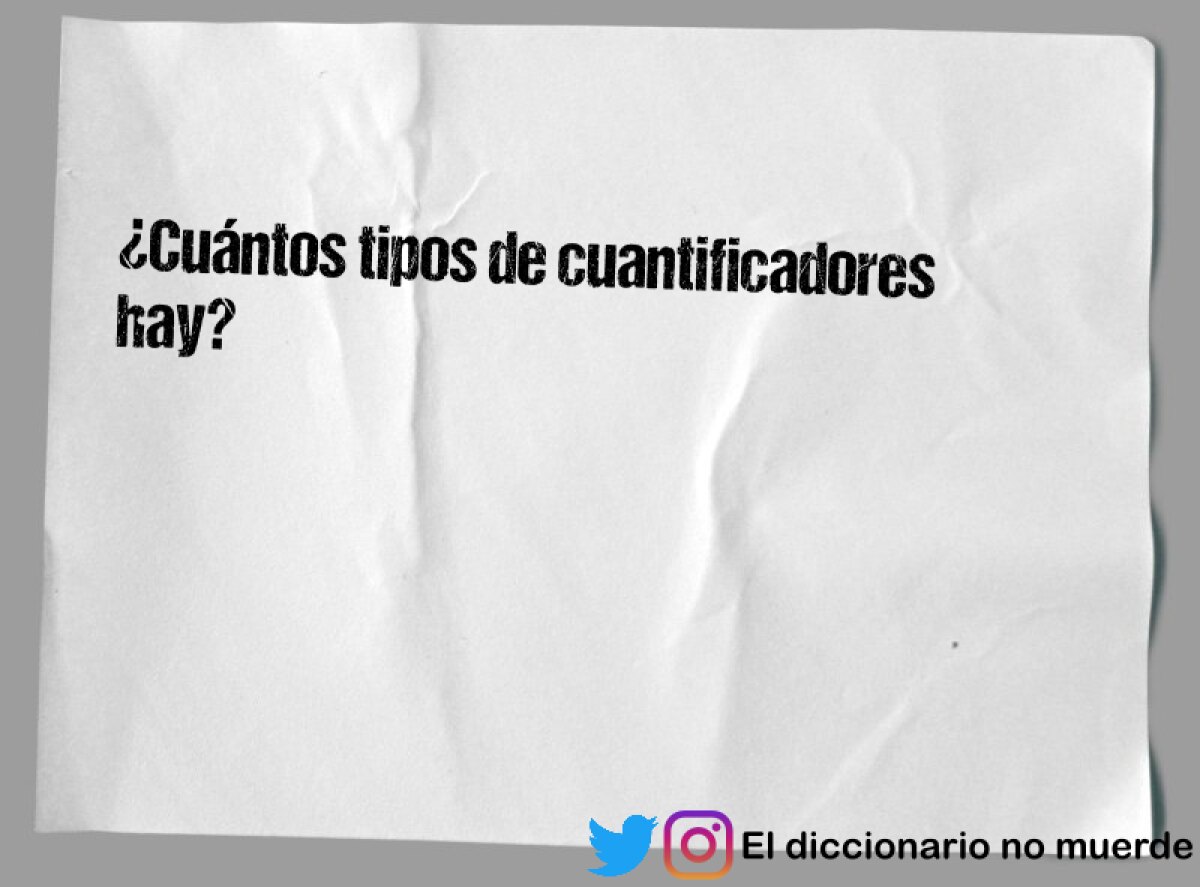 ¿Cuántos tipos de cuantificadores hay?