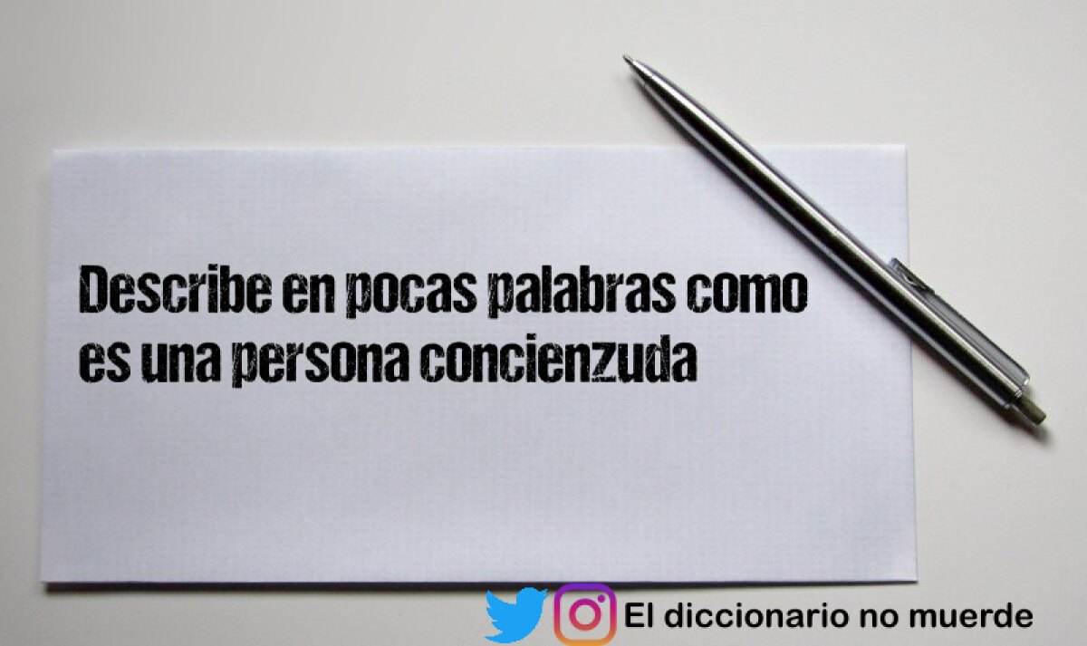 Describe en pocas palabras como es una persona concienzuda