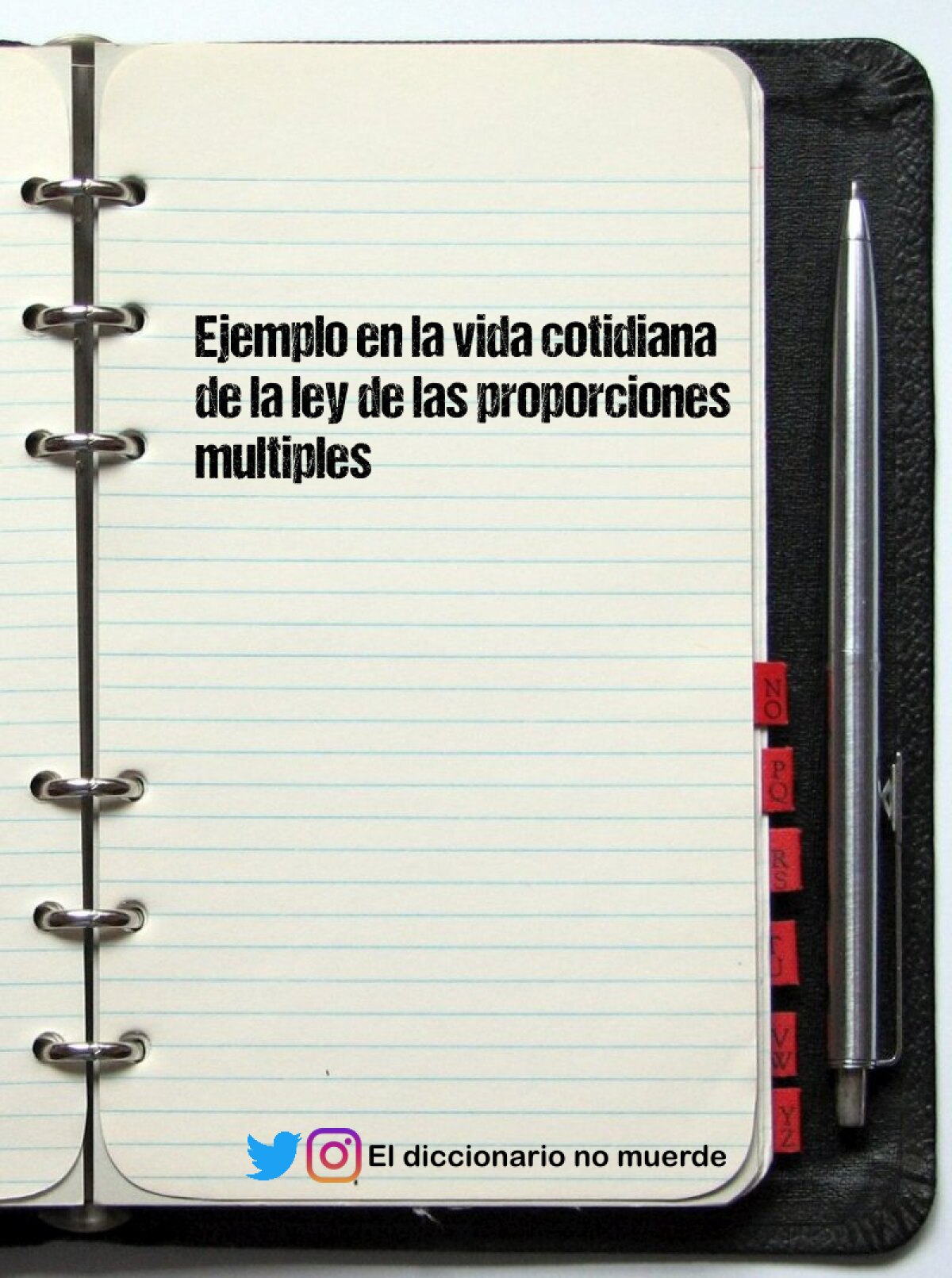 Ejemplo en la vida cotidiana de la ley de las proporciones multiples