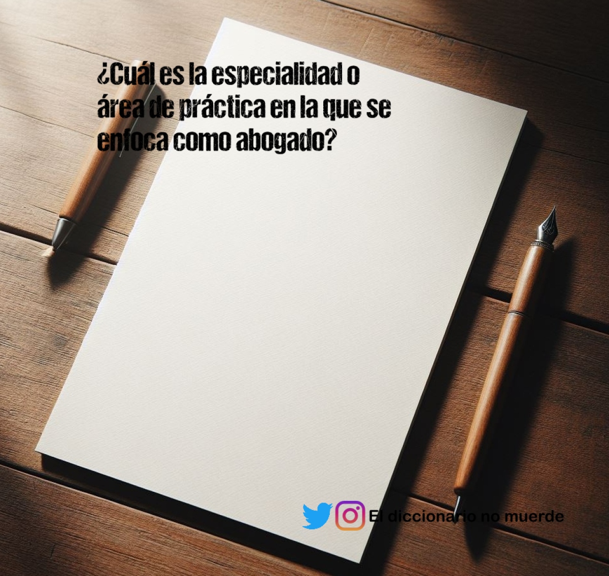 ¿Cuál es la especialidad o área de práctica en la que se enfoca como abogado?