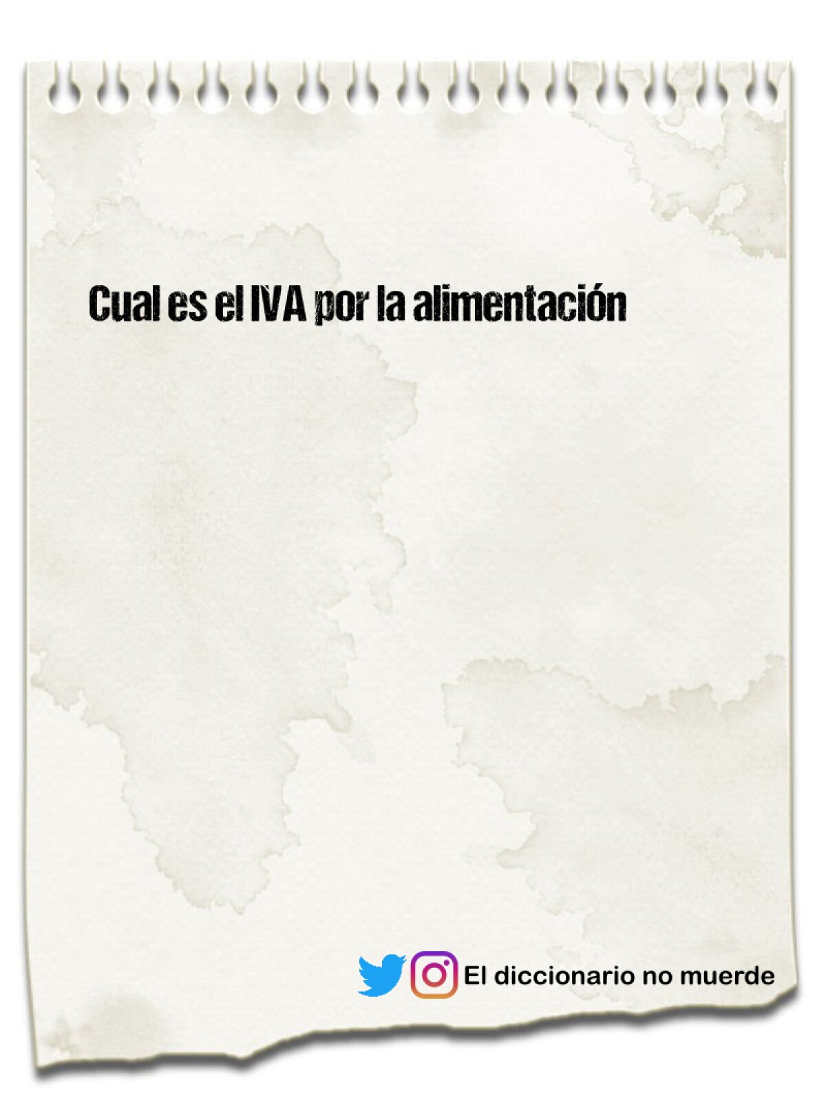 Cual es el IVA por la alimentación