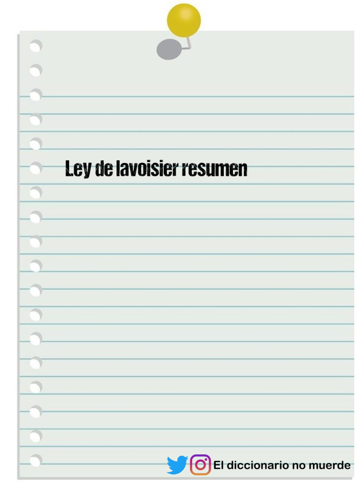 Ley de lavoisier resumen