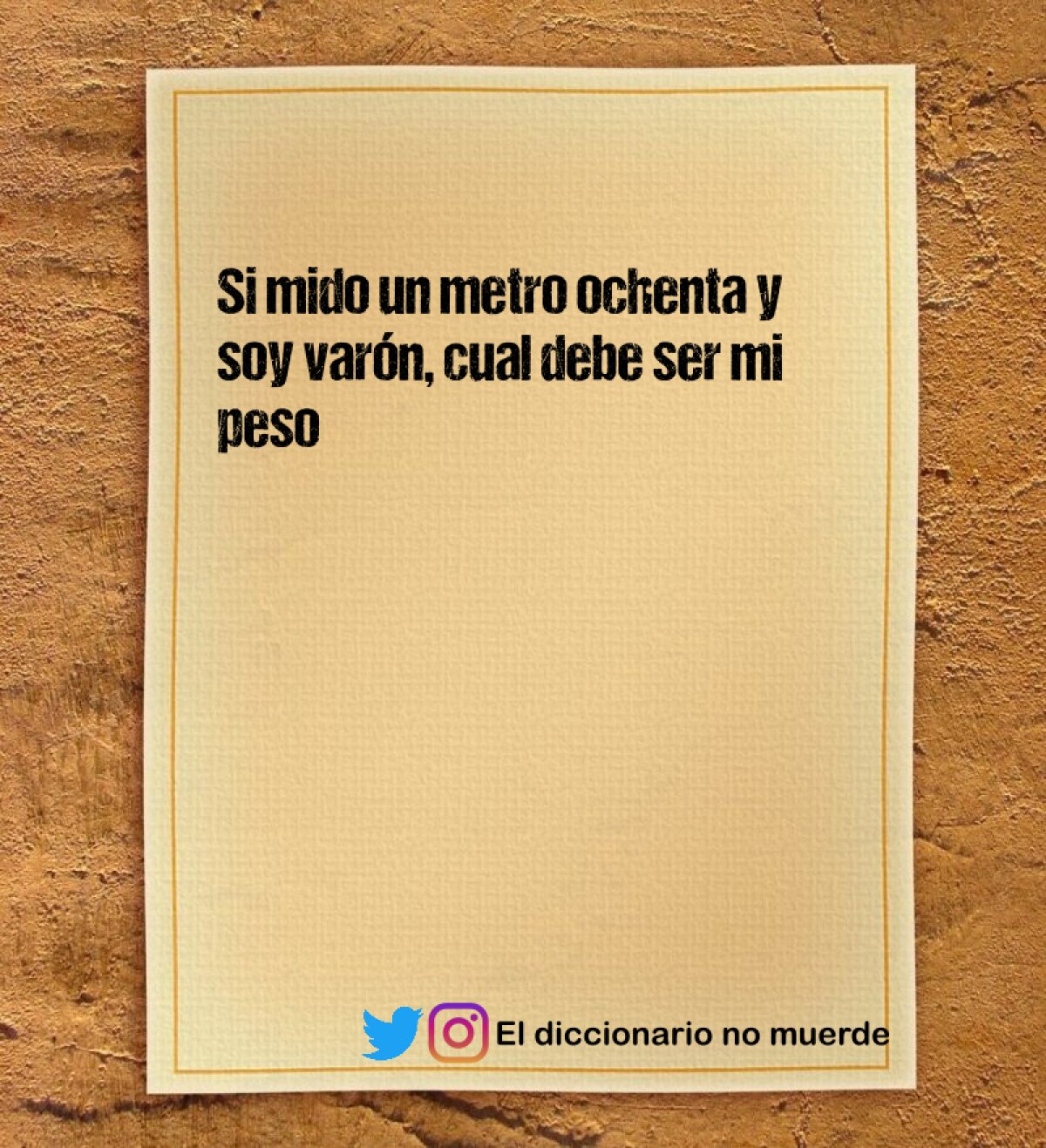 Si mido un metro ochenta y soy varón, cual debe ser mi peso