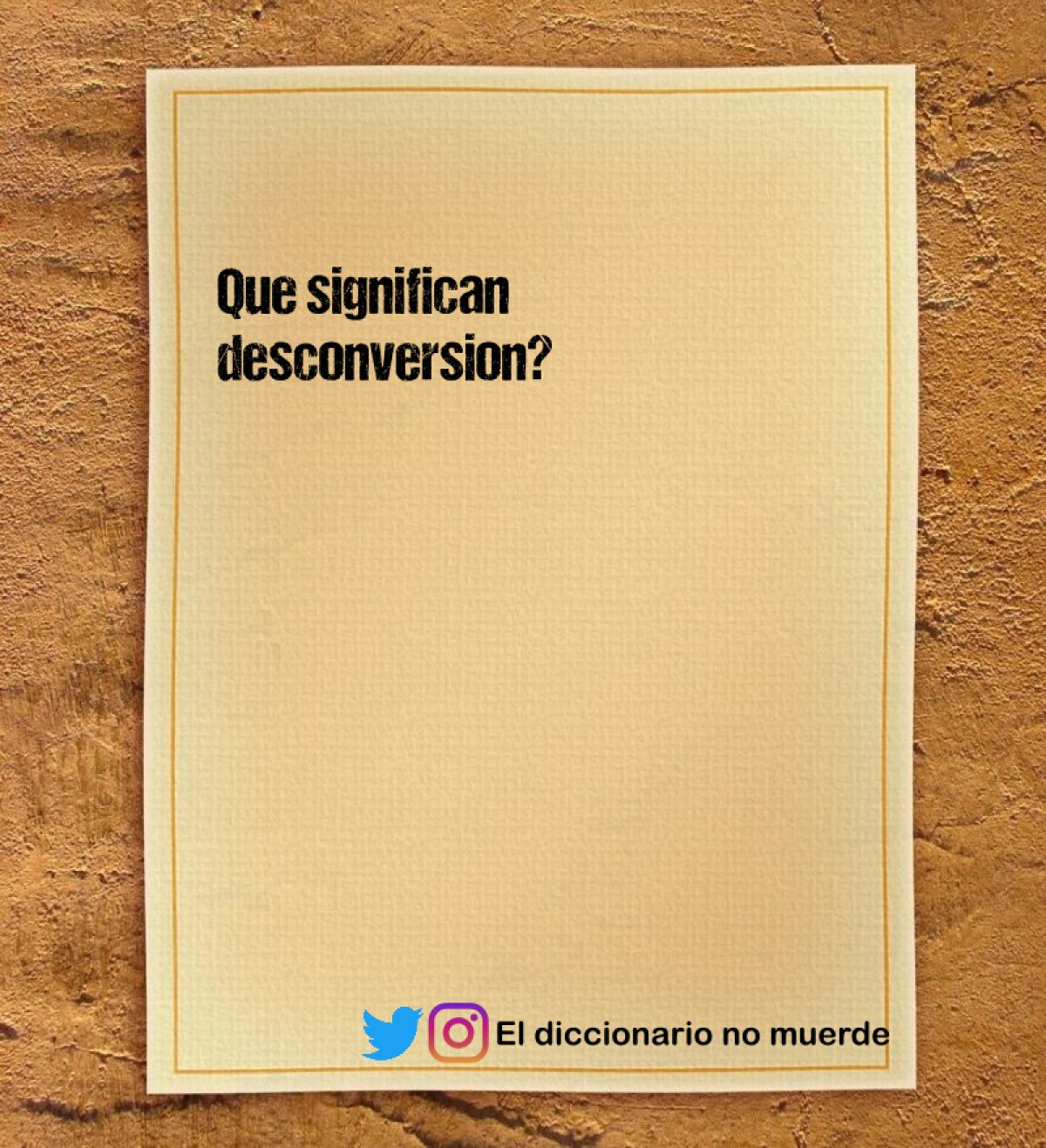 Que significan desconversion?