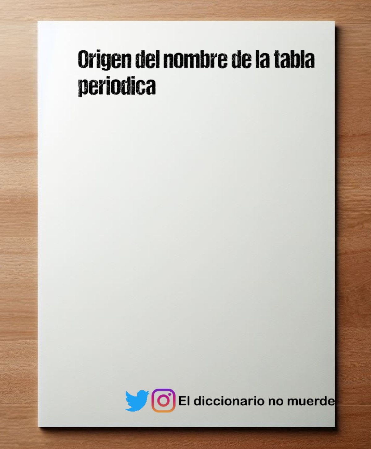 Origen del nombre de la tabla periodica