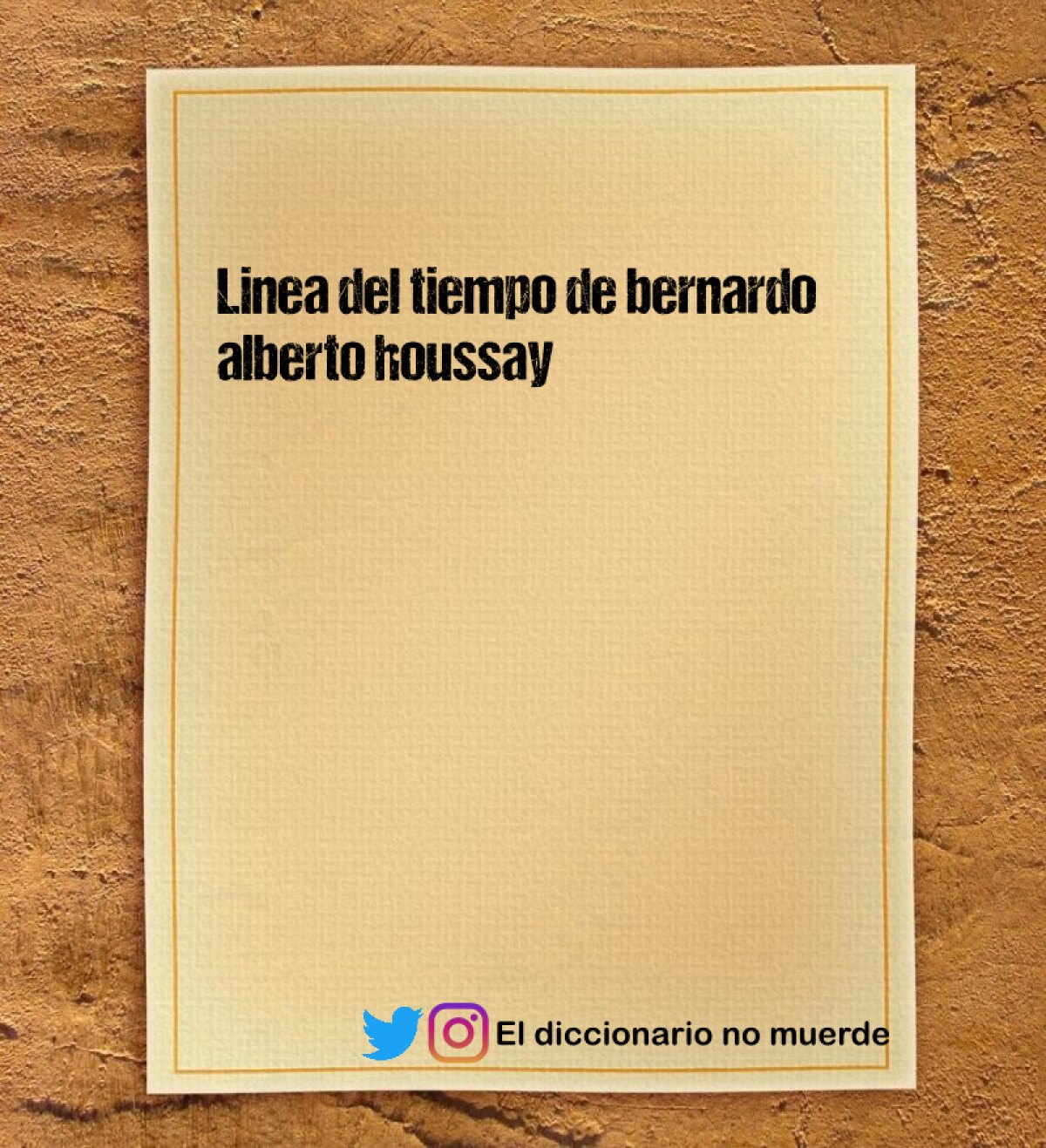 Linea del tiempo de bernardo alberto houssay