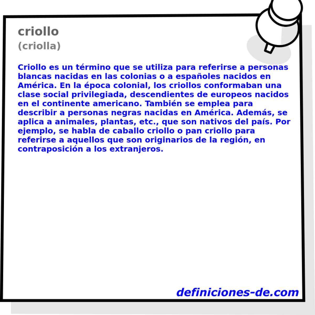 criollo (criolla)