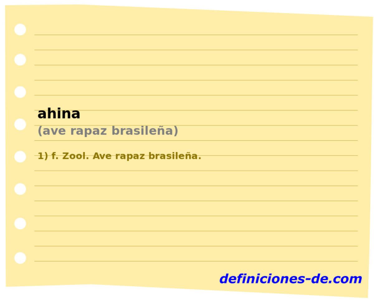 ahina (ave rapaz brasilea)