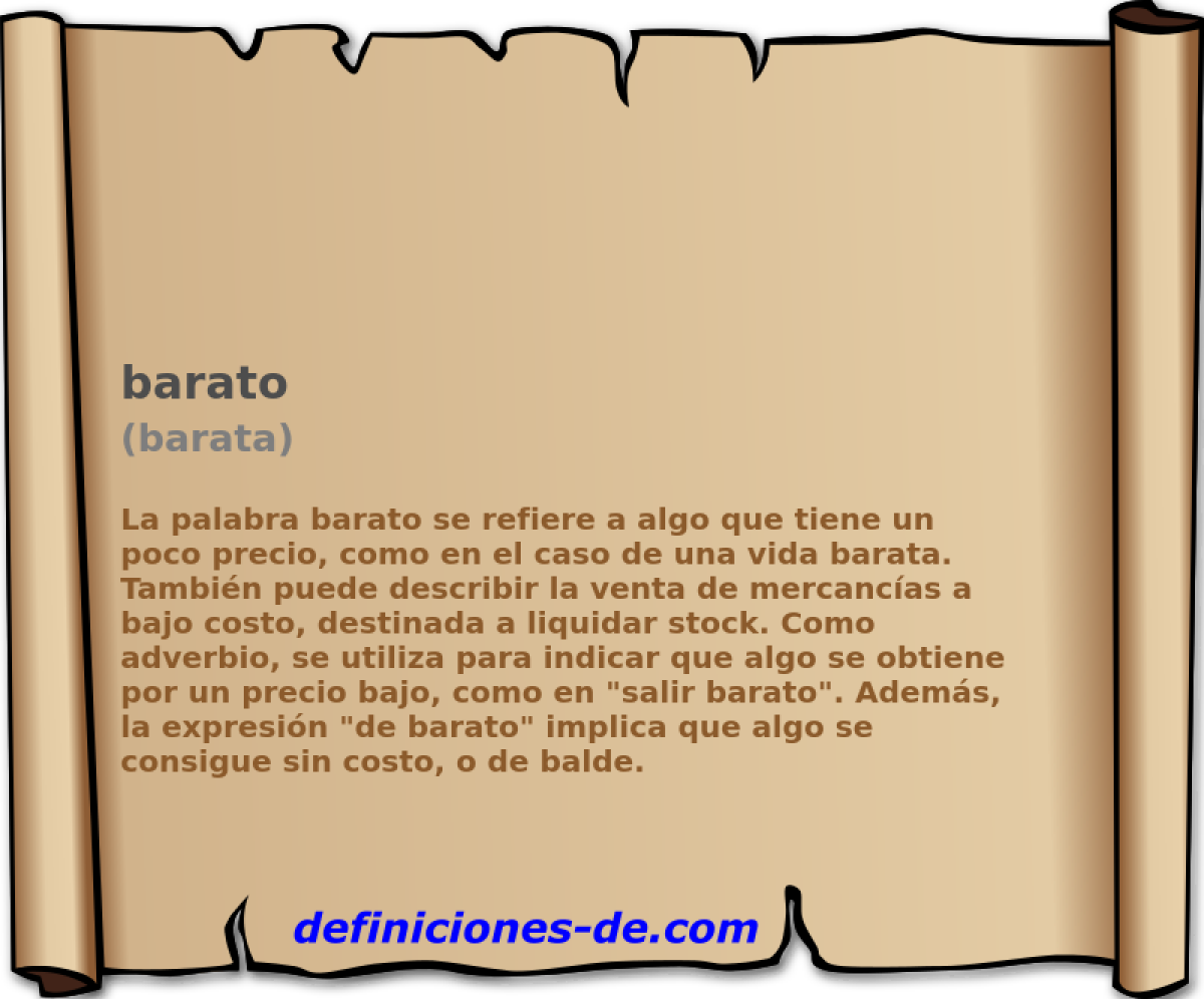 barato (barata)