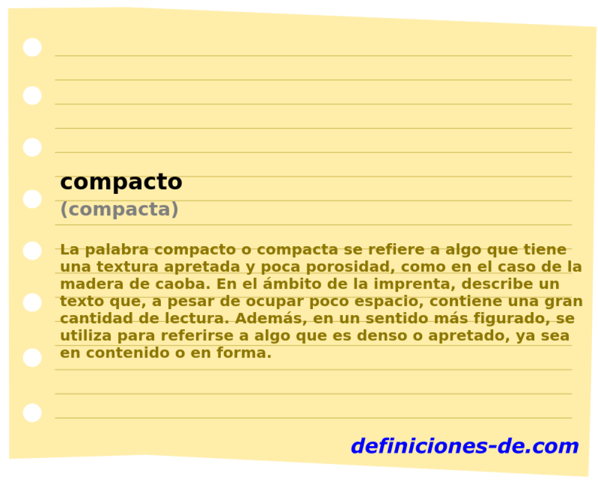 compacto (compacta)