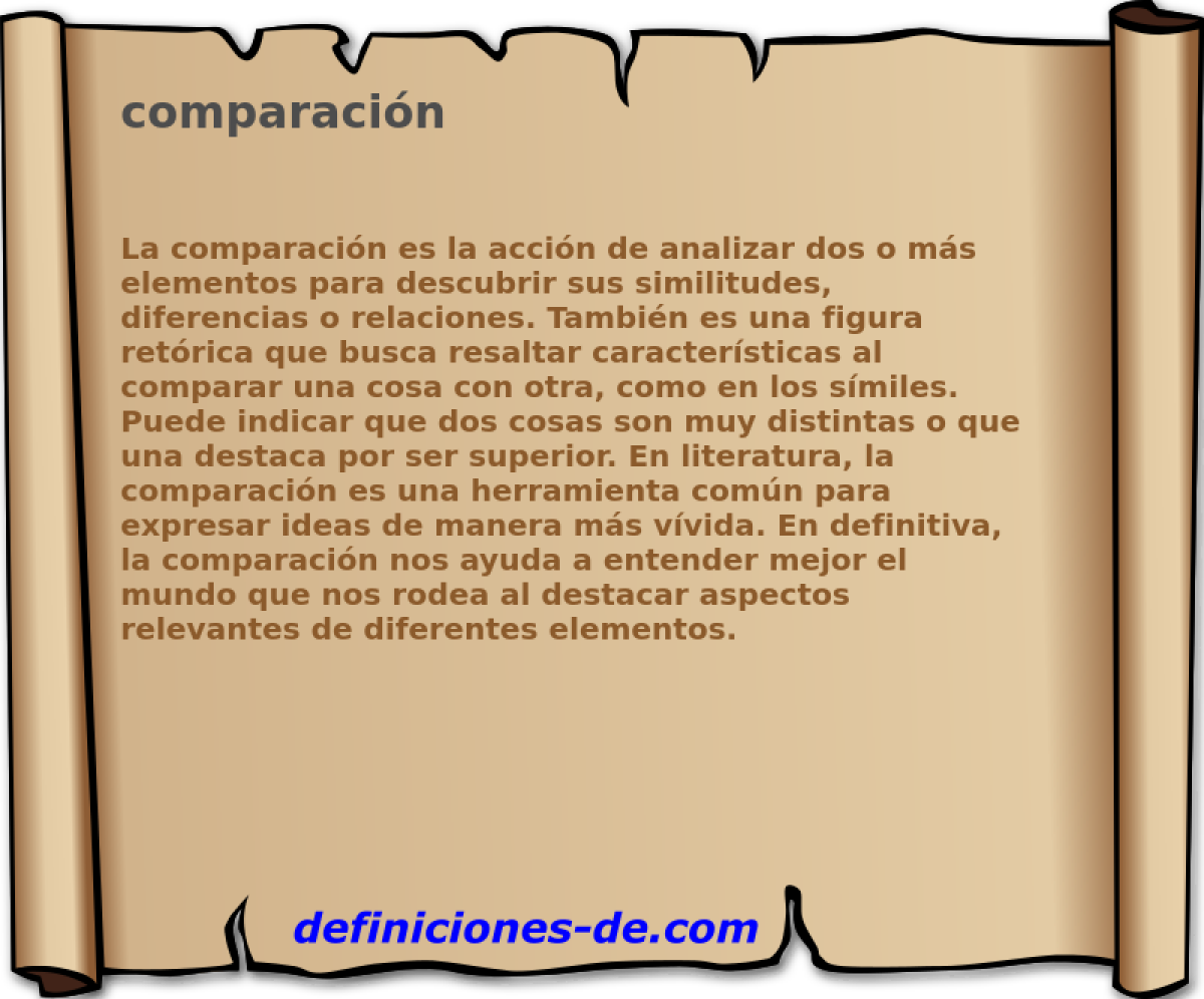 Comparación Significado de comparación
