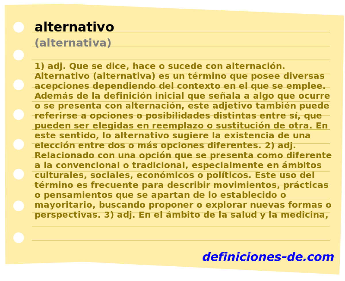 alternativo (alternativa)