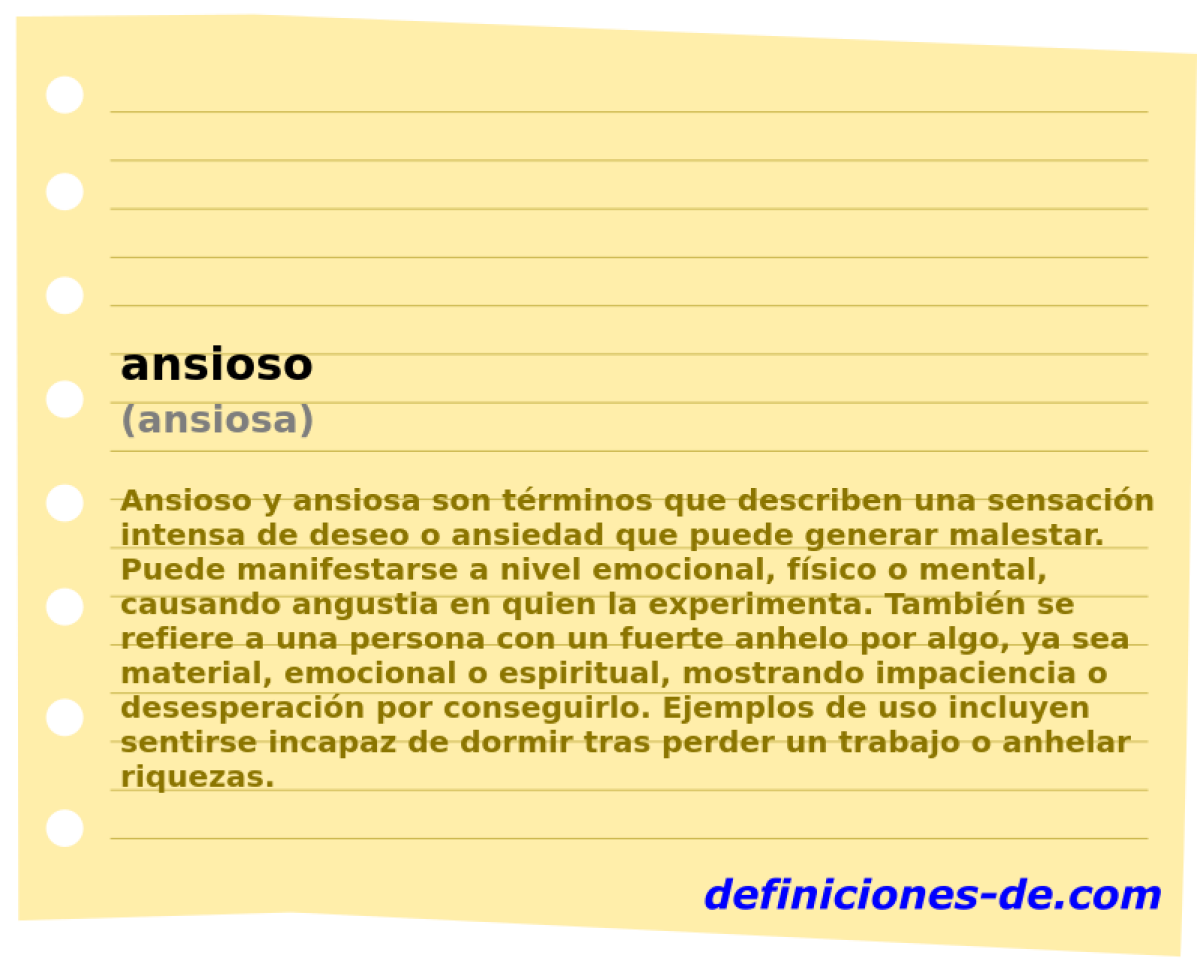 ansioso (ansiosa)