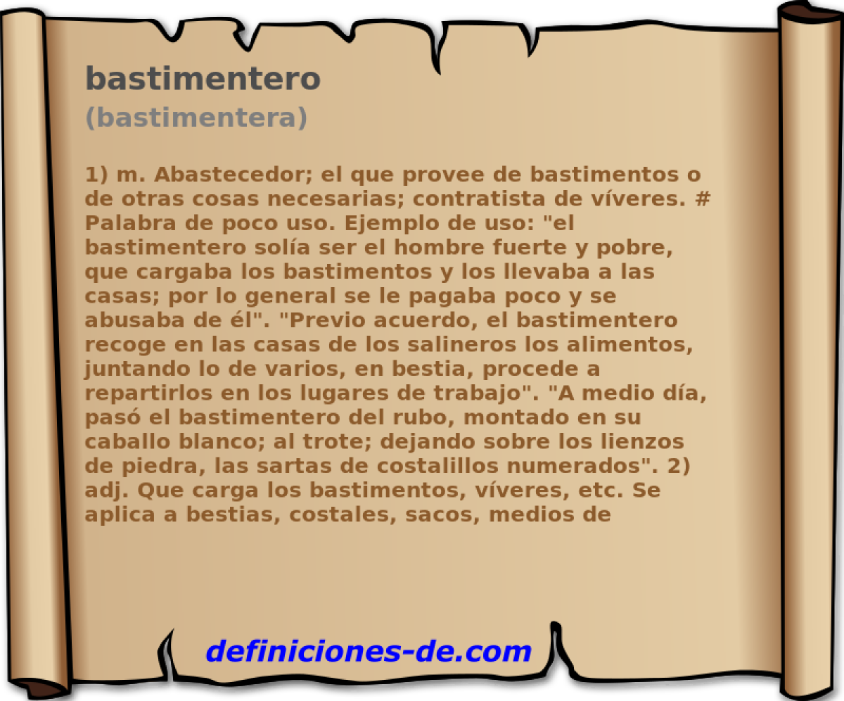 bastimentero (bastimentera)