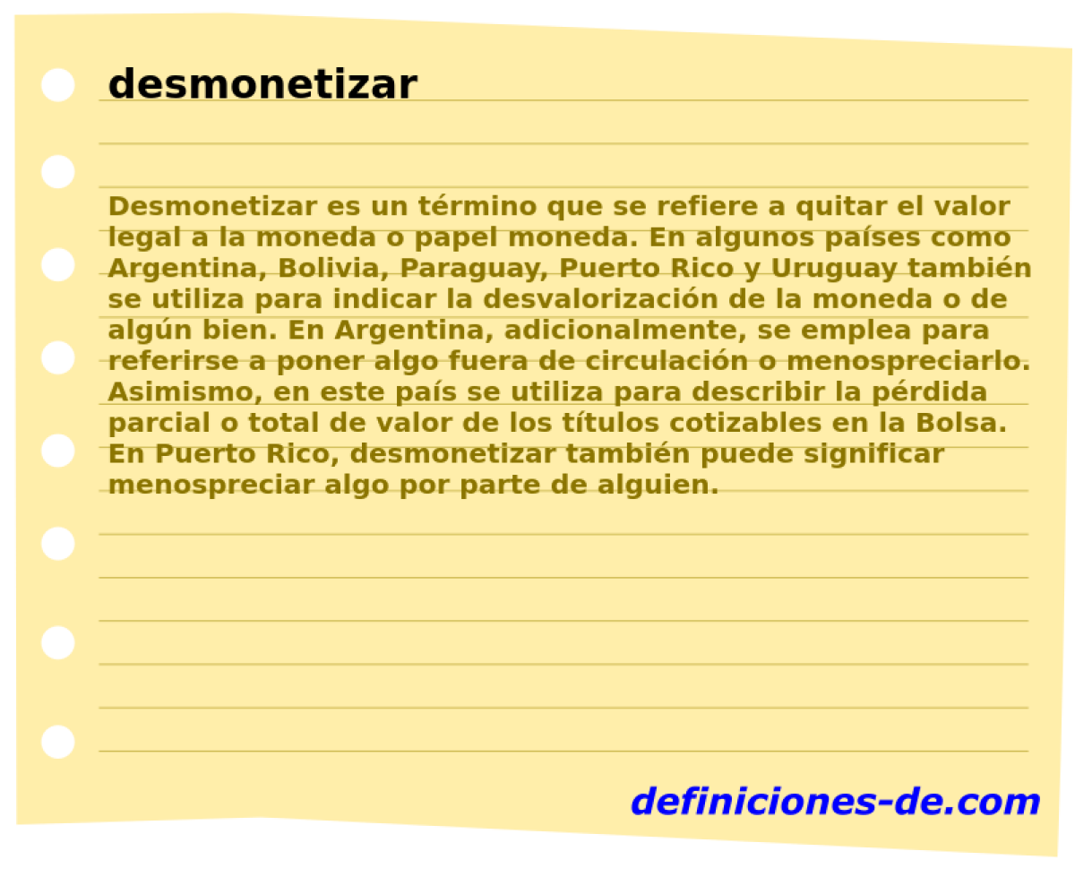 desmonetizar 