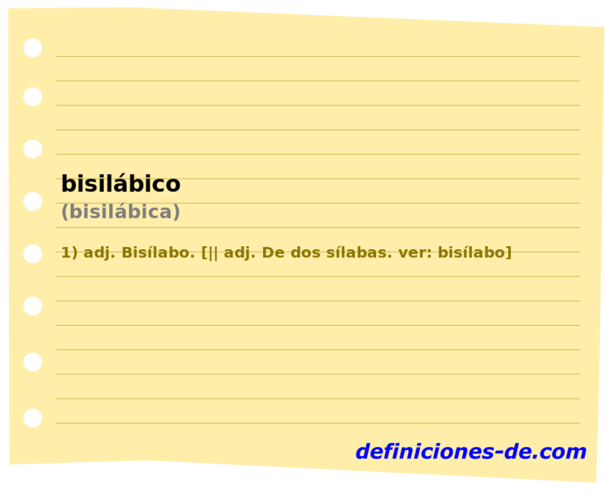 bisilbico (bisilbica)