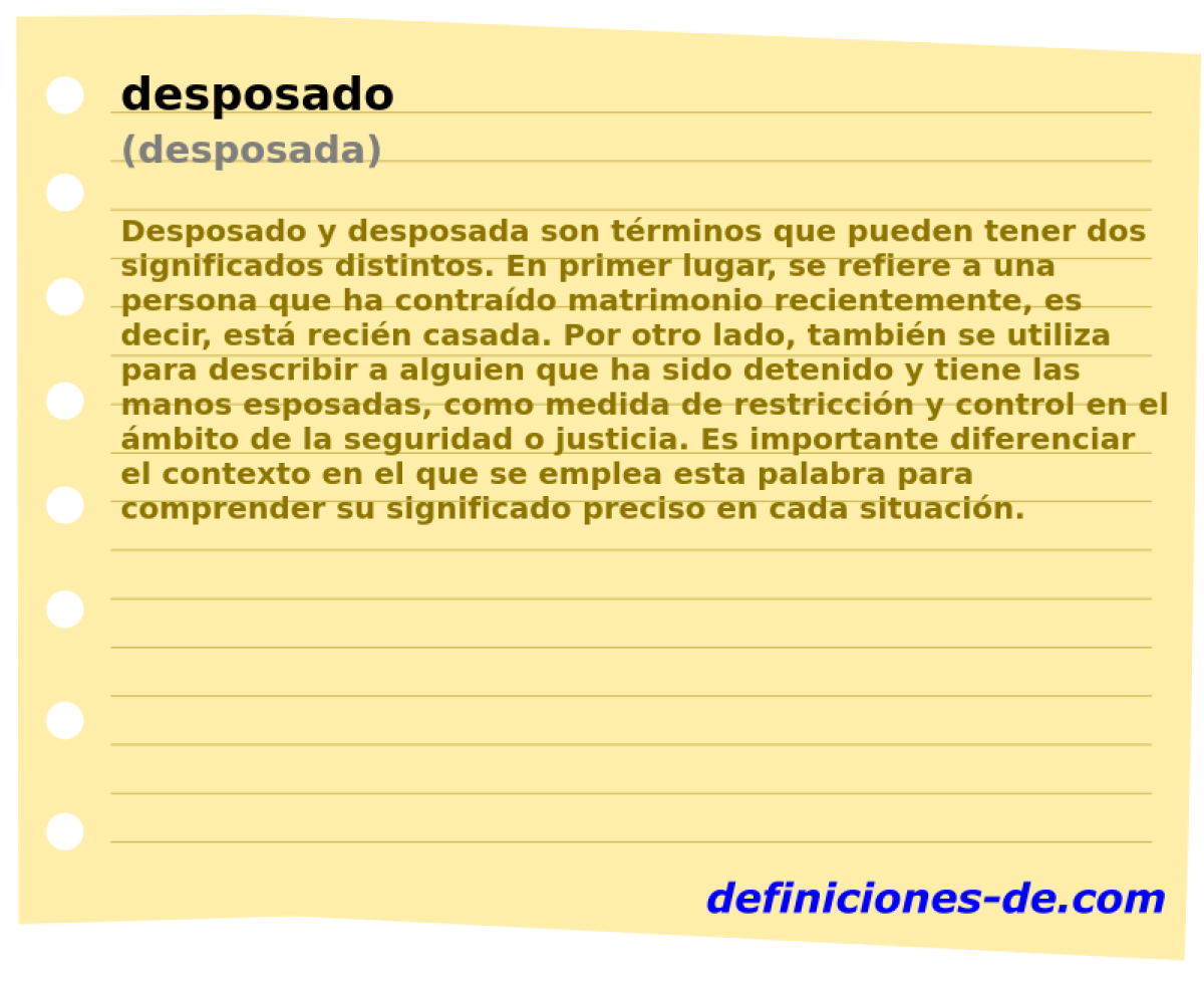 desposado (desposada)