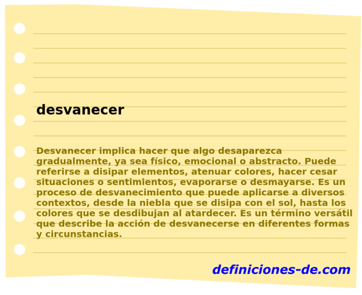 desvanecer 