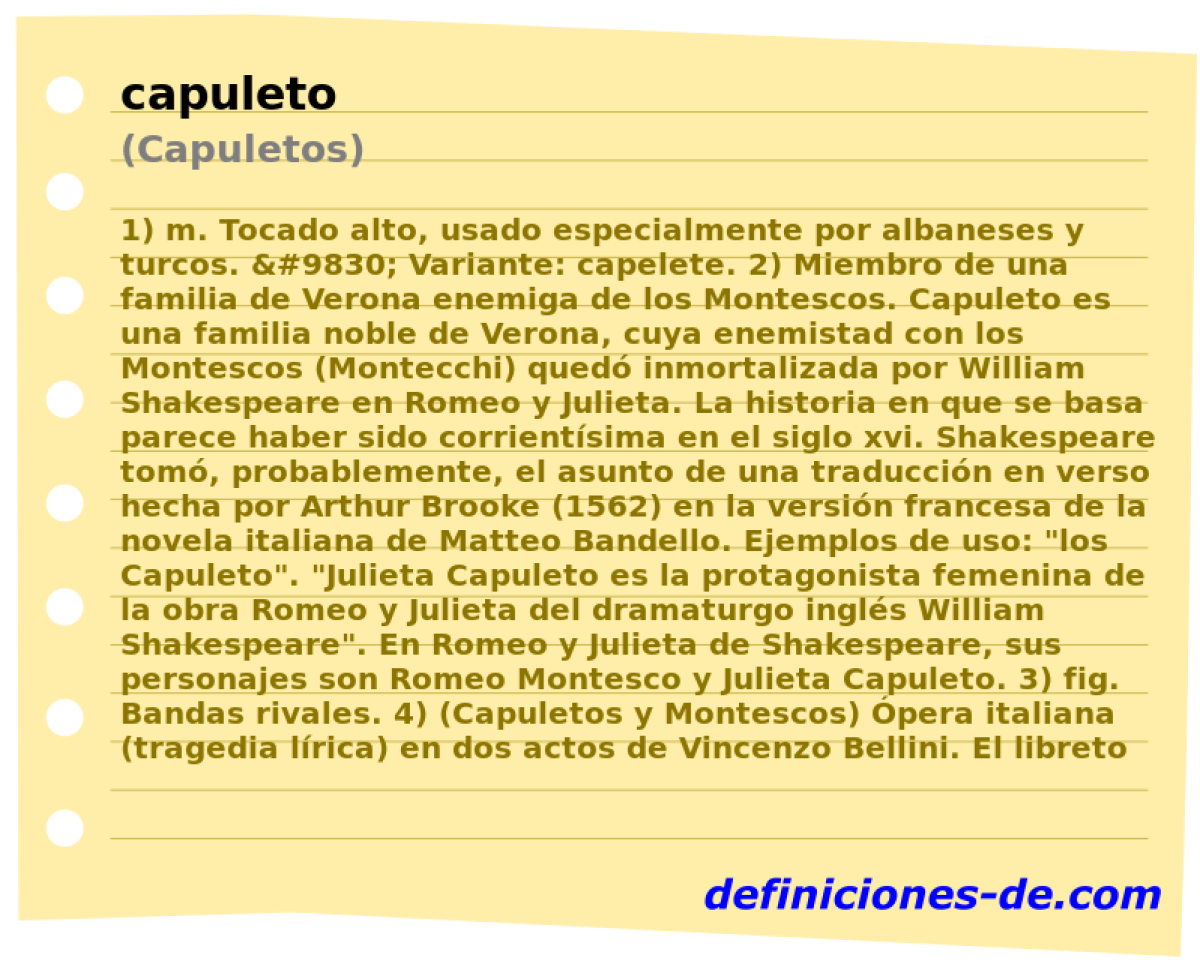 capuleto (Capuletos)