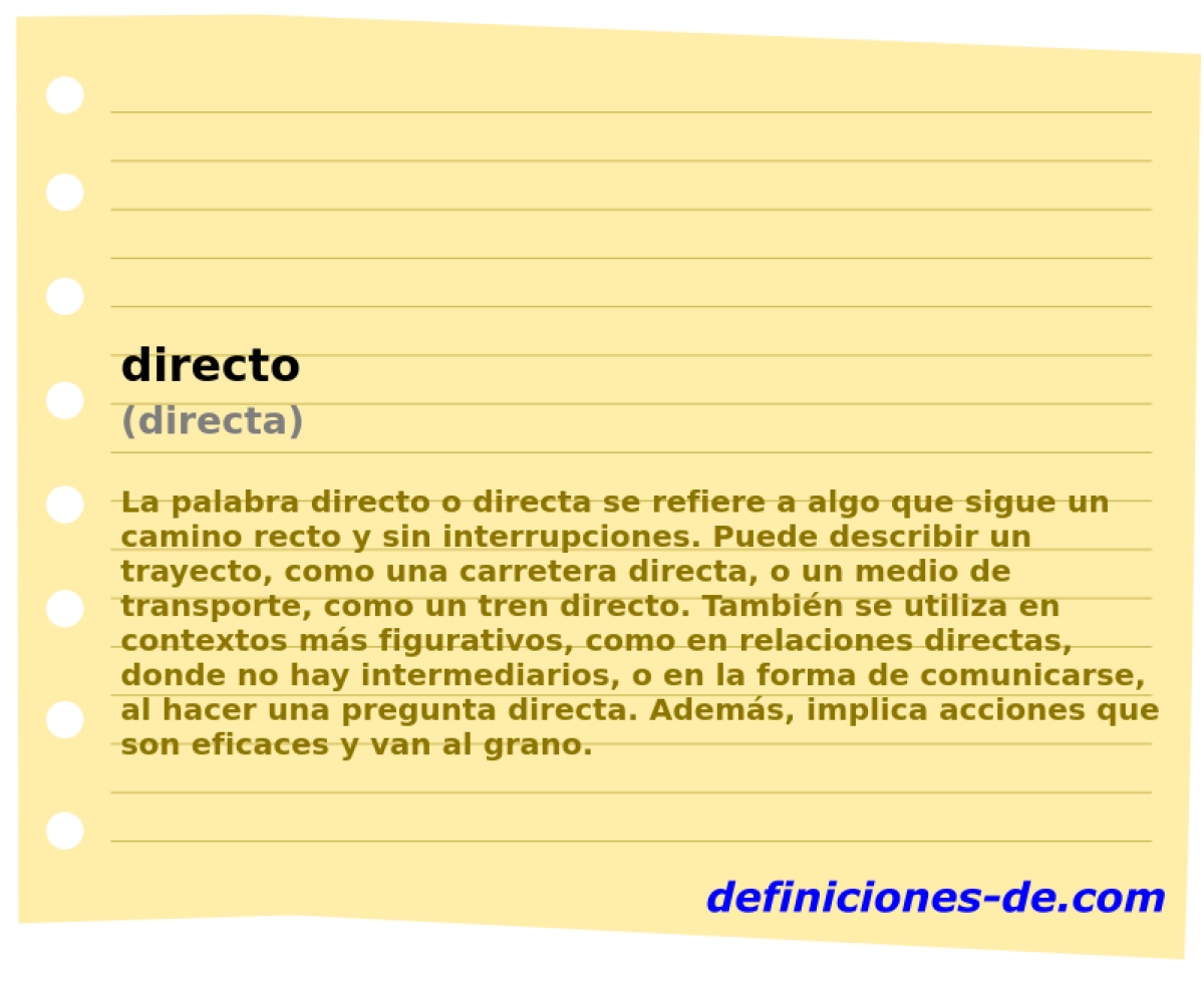 directo (directa)