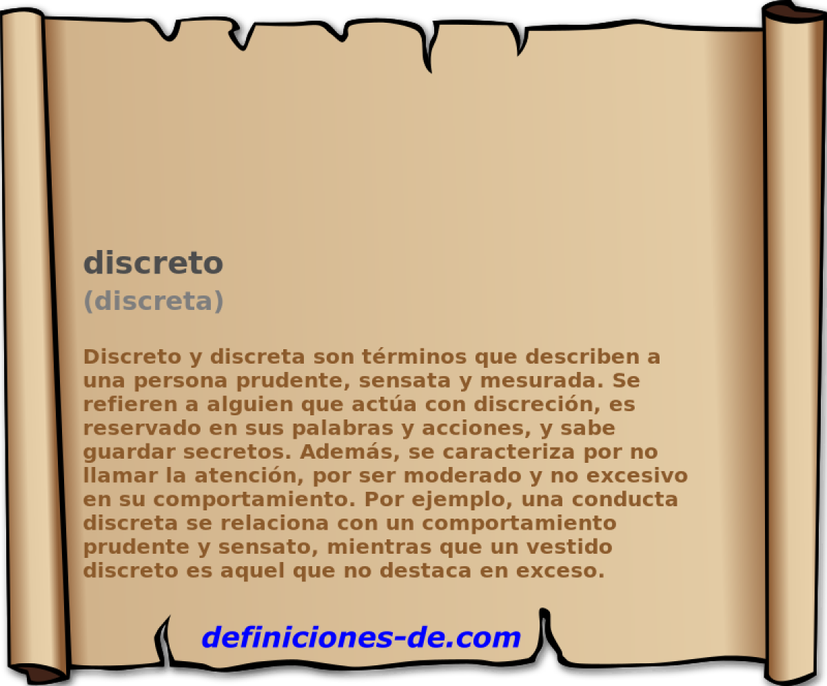discreto (discreta)
