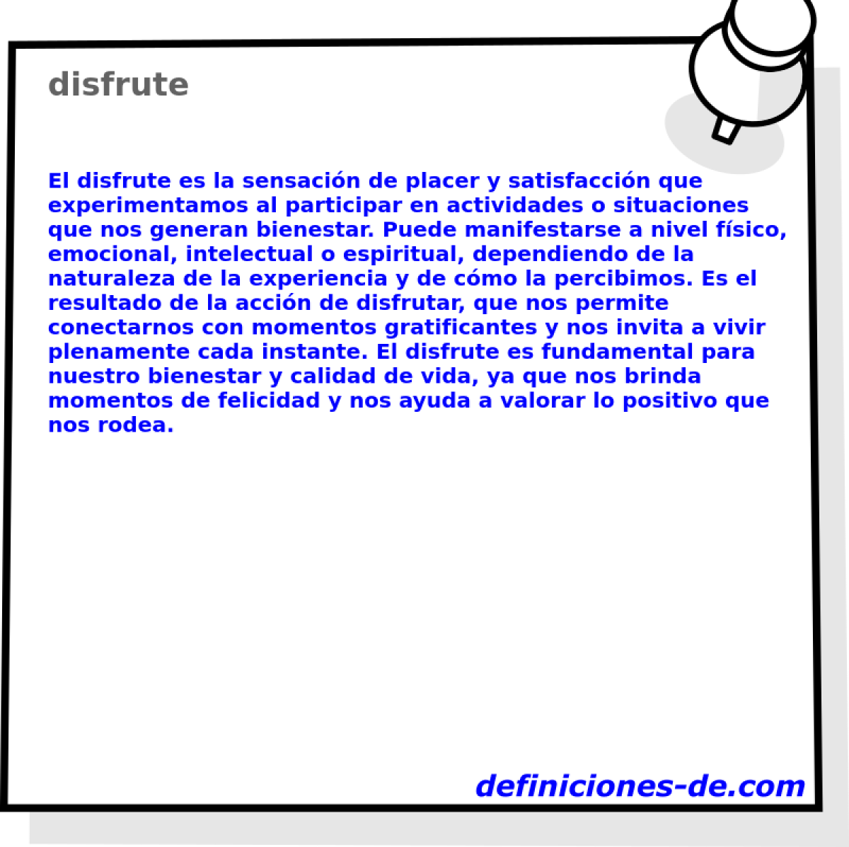 disfrute 