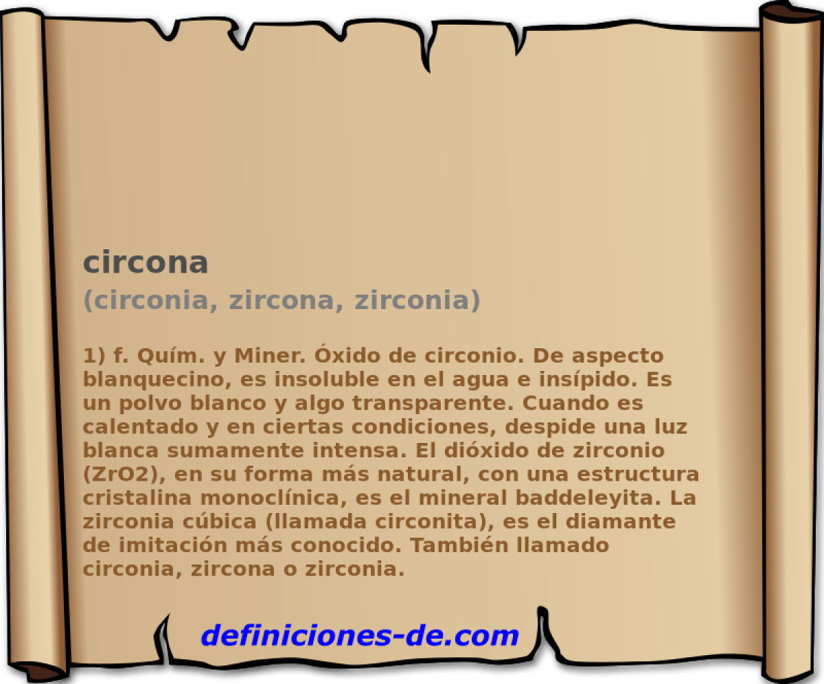 circona (circonia, zircona, zirconia)