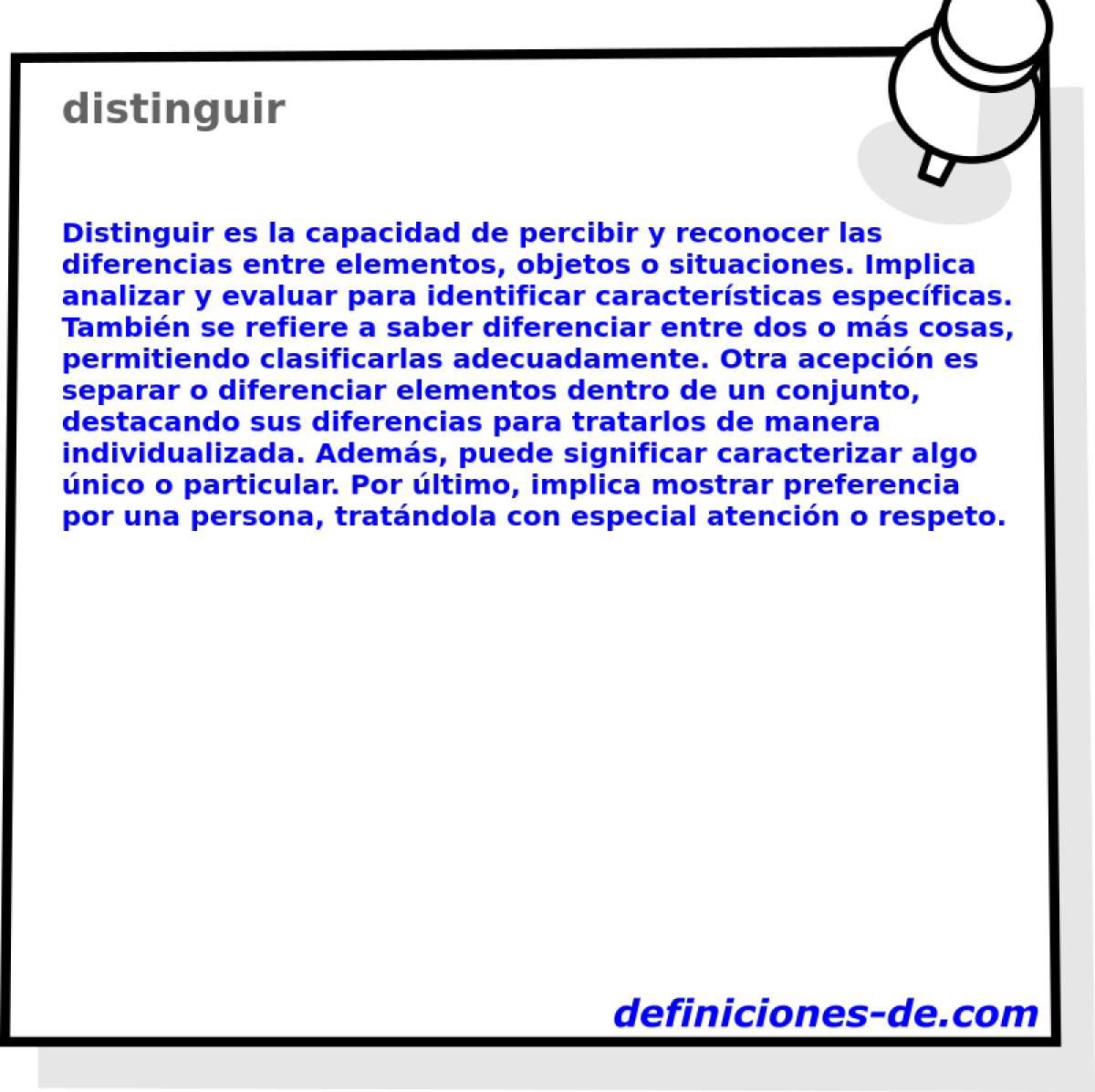 distinguir 