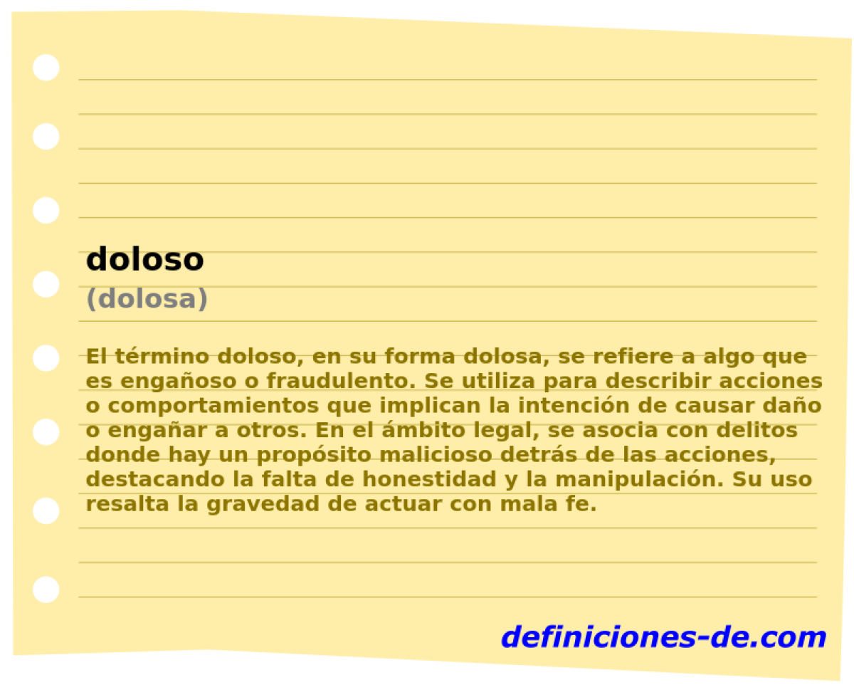 doloso (dolosa)