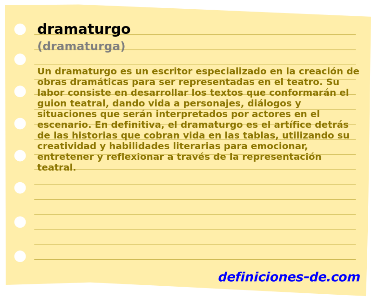 dramaturgo (dramaturga)