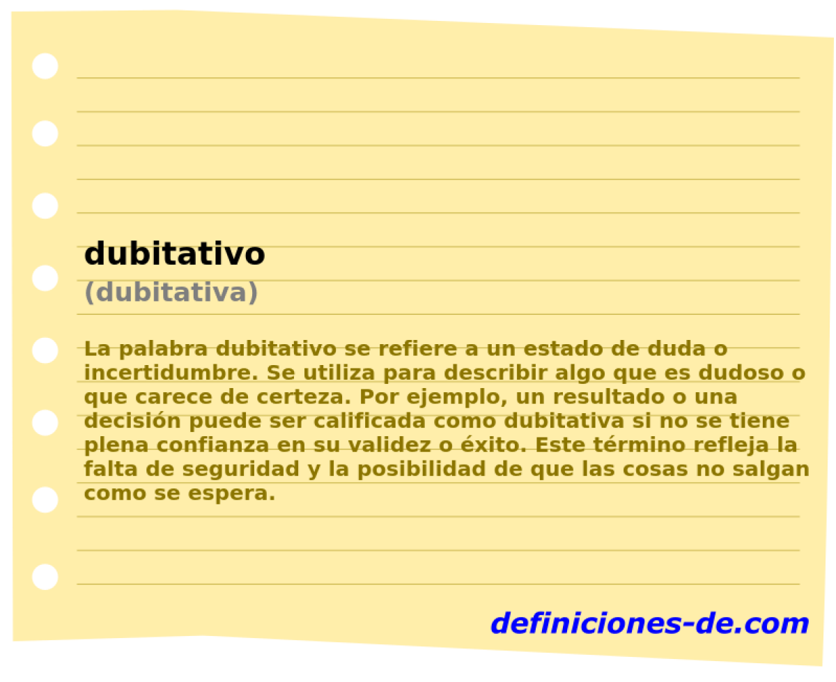 dubitativo (dubitativa)