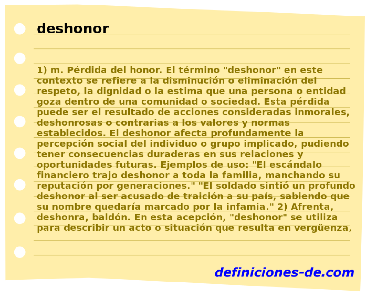 deshonor 