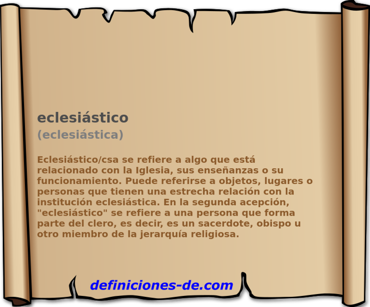 eclesistico (eclesistica)