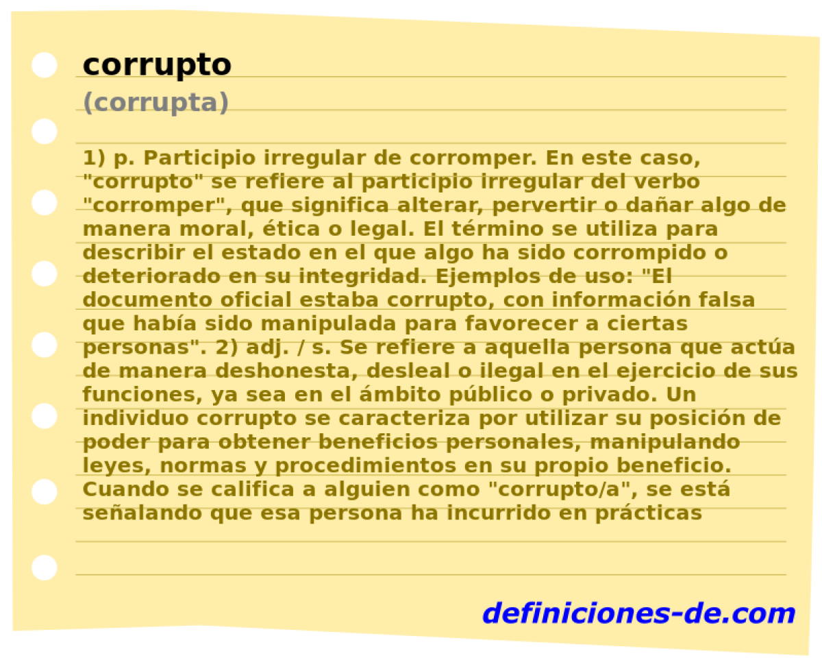 corrupto (corrupta)