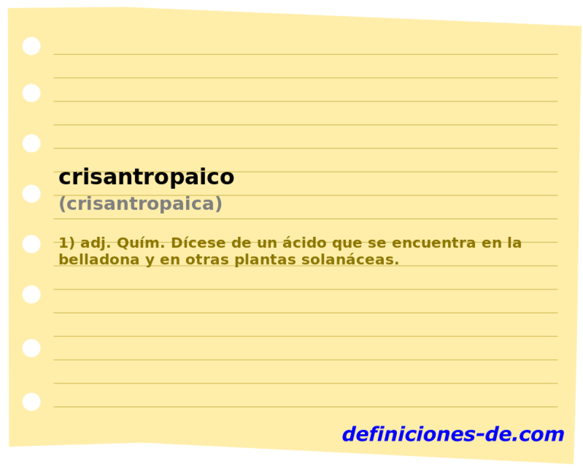 crisantropaico (crisantropaica)